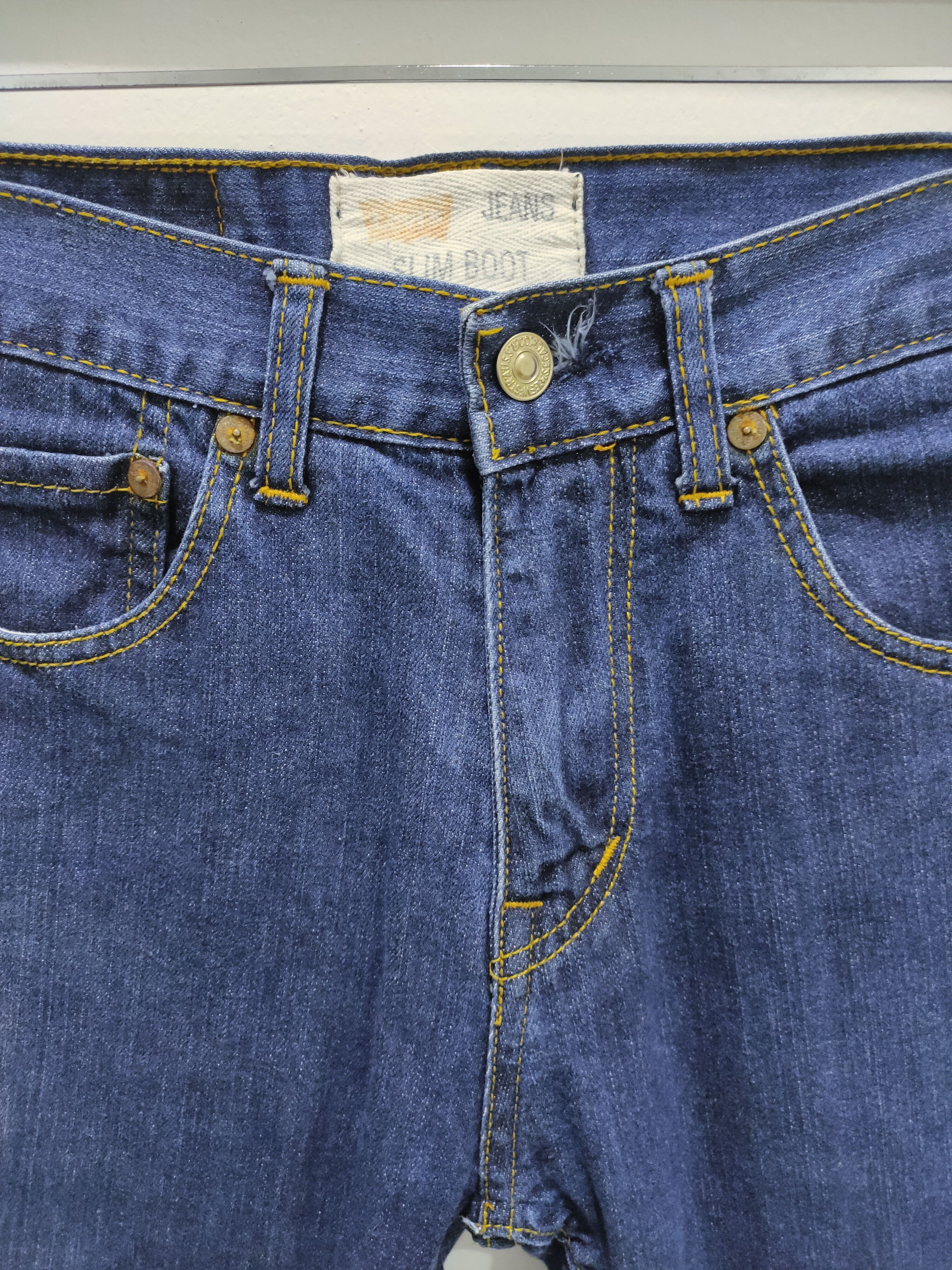 Garment Reproduction of Workers LEVI'S 501 XX Slim Fit Skinny Blue Blend Bikers Denim Jeans Size US 30 / EU 46 - 7 Thumbnail