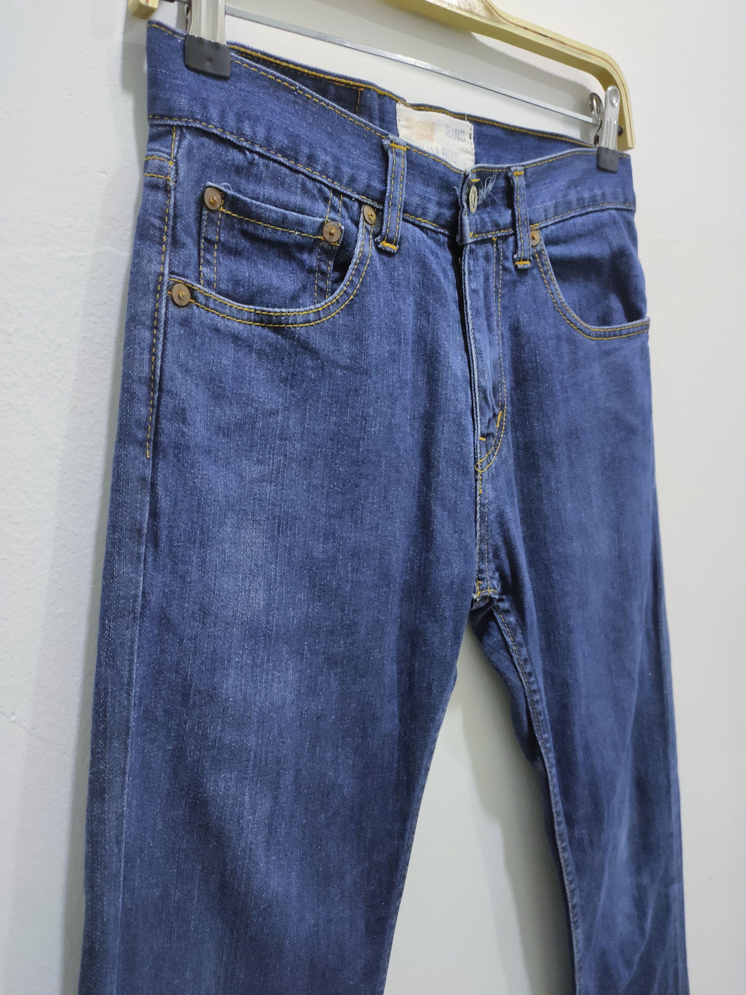 Garment Reproduction of Workers LEVI'S 501 XX Slim Fit Skinny Blue Blend Bikers Denim Jeans Size US 30 / EU 46 - 6 Thumbnail