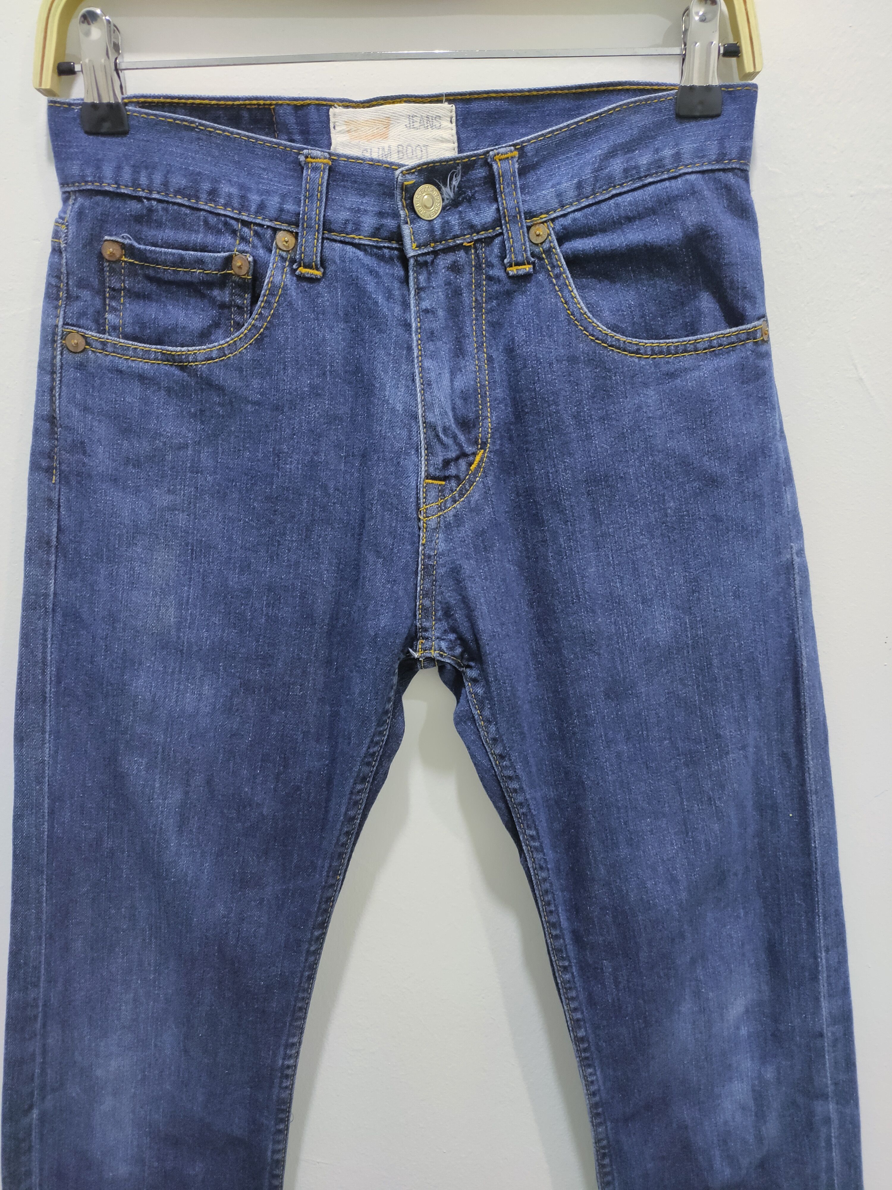 Garment Reproduction of Workers LEVI'S 501 XX Slim Fit Skinny Blue Blend Bikers Denim Jeans Size US 30 / EU 46 - 4 Thumbnail
