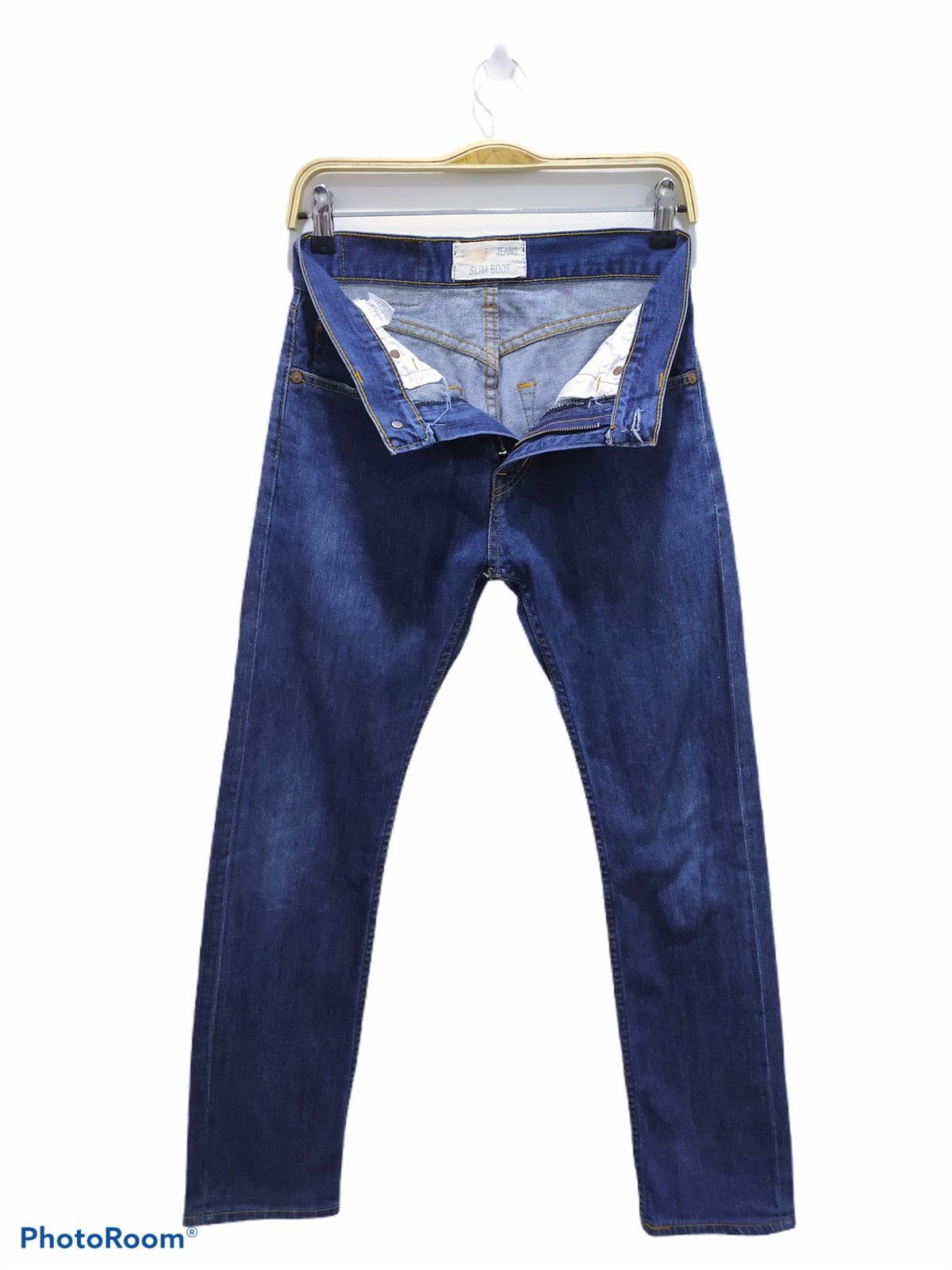 Garment Reproduction of Workers LEVI'S 501 XX Slim Fit Skinny Blue Blend Bikers Denim Jeans Size US 30 / EU 46 - 3 Thumbnail