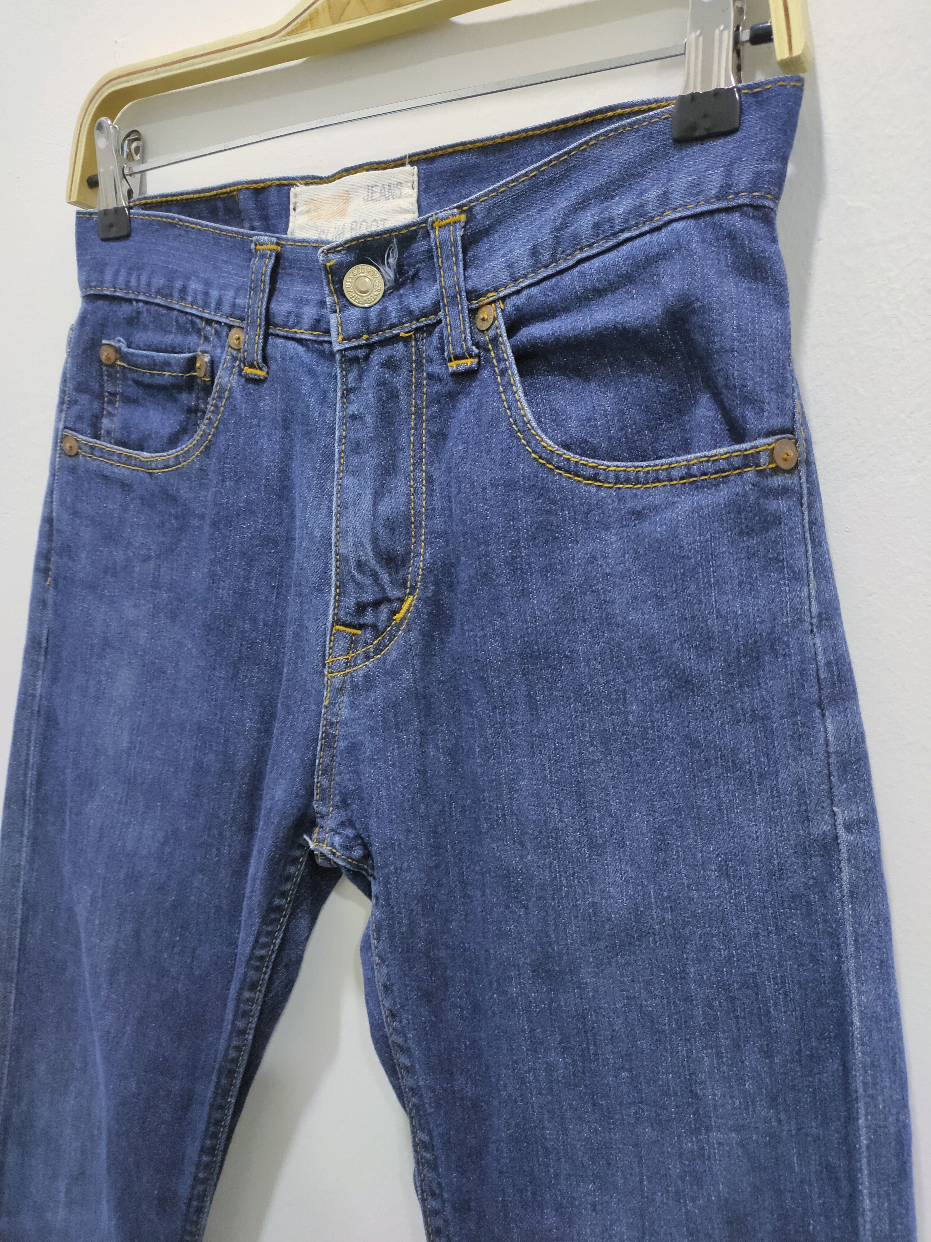 Garment Reproduction of Workers LEVI'S 501 XX Slim Fit Skinny Blue Blend Bikers Denim Jeans Size US 30 / EU 46 - 8 Thumbnail