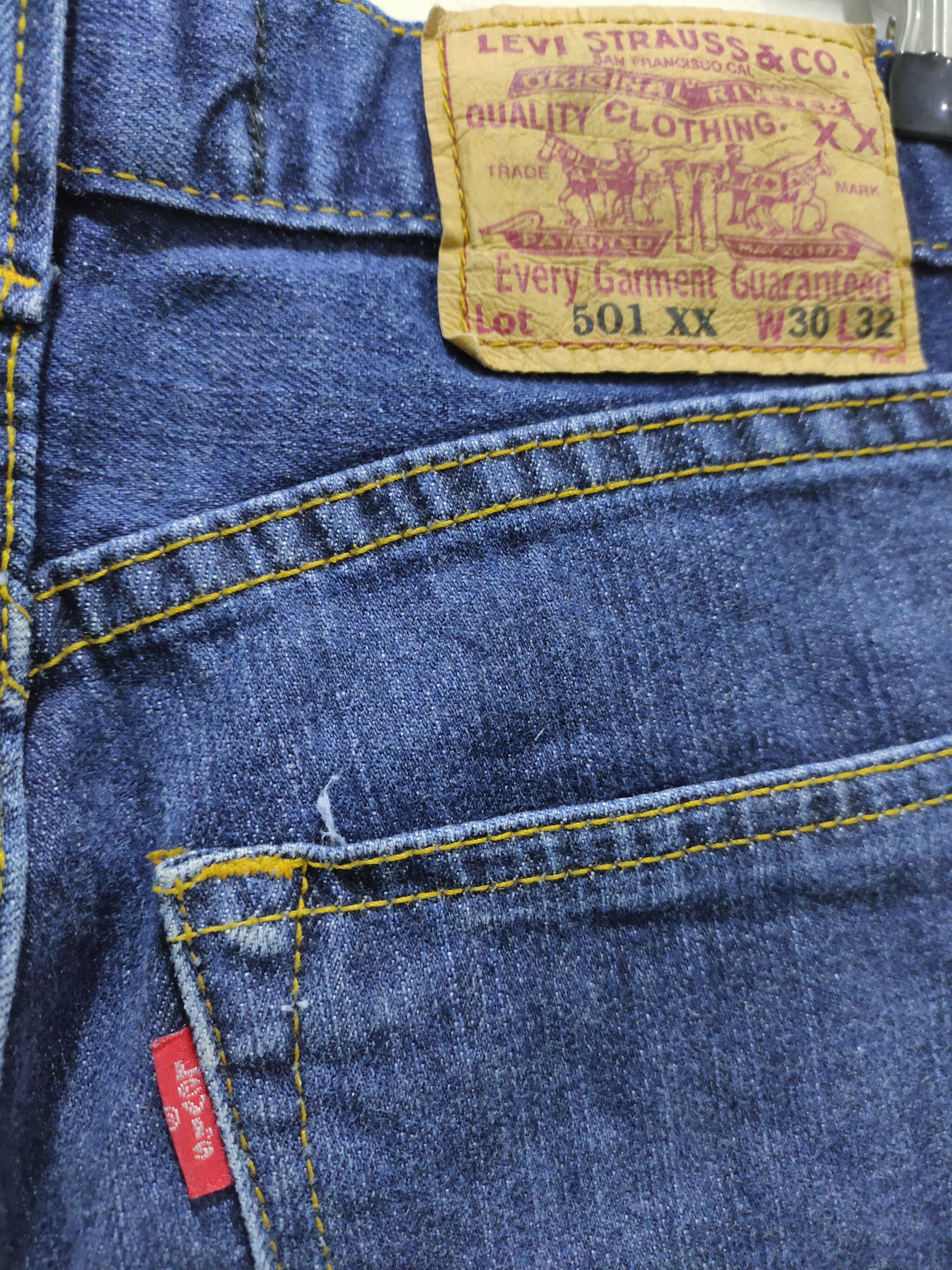 Garment Reproduction of Workers LEVI'S 501 XX Slim Fit Skinny Blue Blend Bikers Denim Jeans Size US 30 / EU 46 - 12 Thumbnail