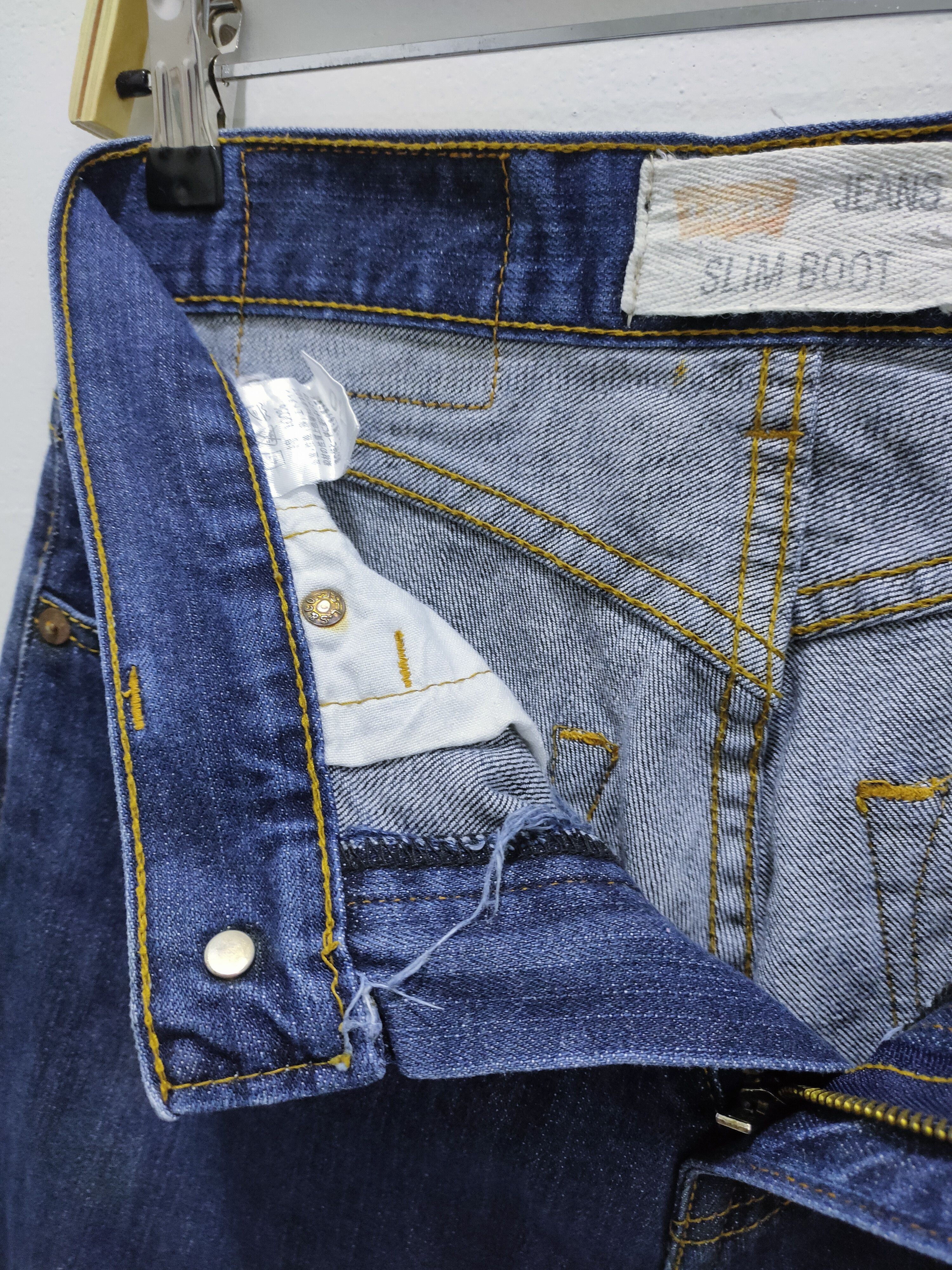 Garment Reproduction of Workers LEVI'S 501 XX Slim Fit Skinny Blue Blend Bikers Denim Jeans Size US 30 / EU 46 - 15 Thumbnail