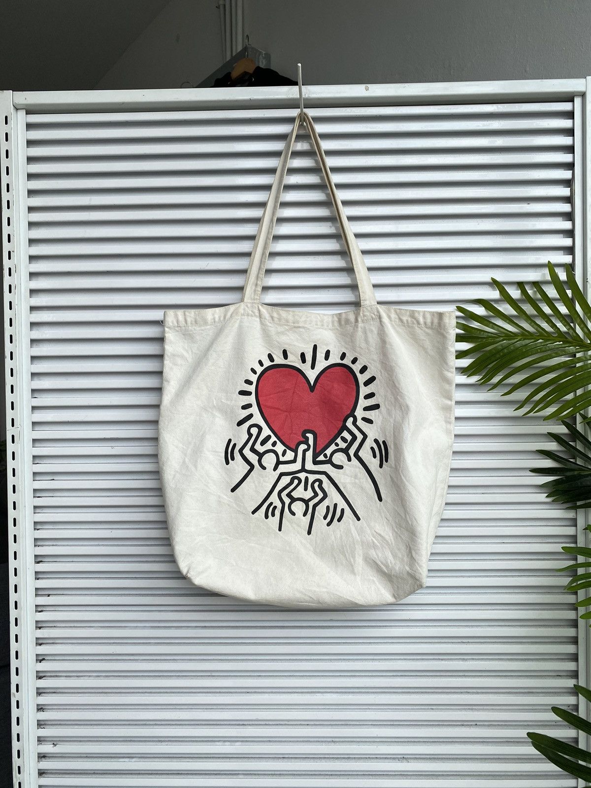 Japanese Brand Vintage Keith Hearing Arts Best Buddies Tote Bag Size ONE SIZE - 1 Thumbnail