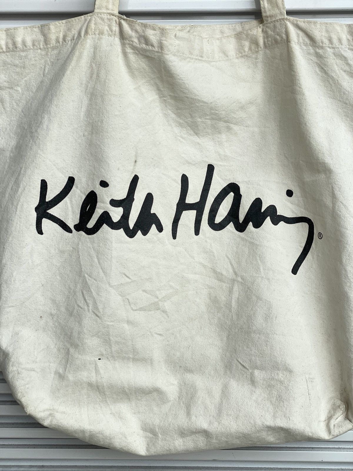 Japanese Brand Vintage Keith Hearing Arts Best Buddies Tote Bag Size ONE SIZE - 4 Thumbnail