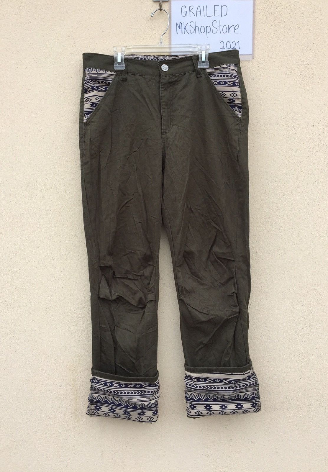 Japanese Brand × Tornado Mart Japanese Navajo Green Army Chinos Pant Size US 32 / EU 48 - 2 Thumbnail
