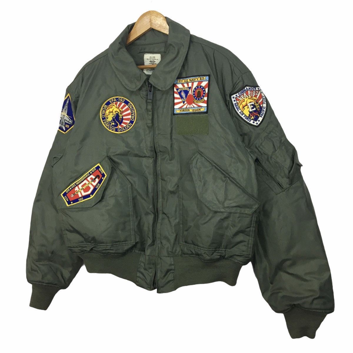 Alpha Industries Alpha Industries U.S Navy Big Logo Zip Up Flight Jacket XL Size US XL / EU 56 / 4 - 7 Thumbnail