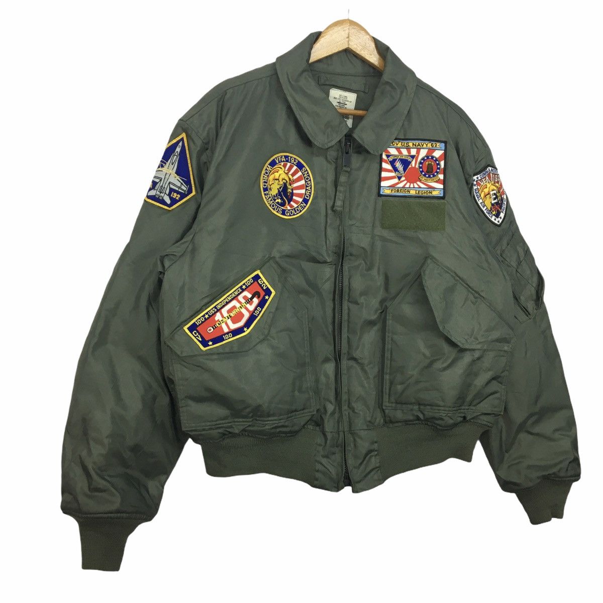 Alpha Industries Alpha Industries U.S Navy Big Logo Zip Up Flight Jacket XL Size US XL / EU 56 / 4 - 6 Thumbnail
