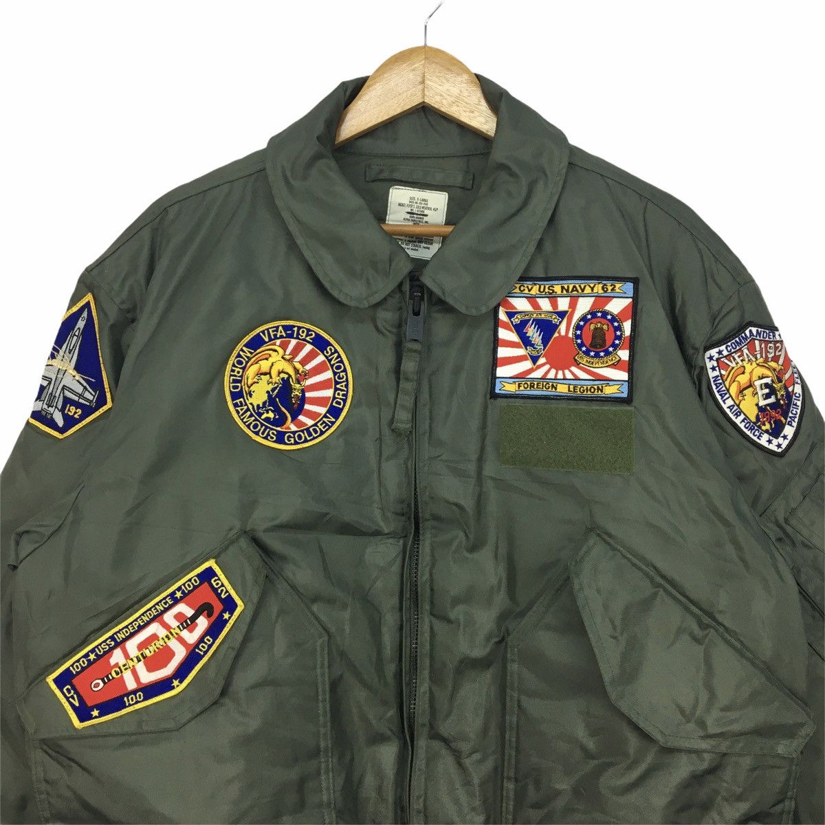 Alpha Industries Alpha Industries U.S Navy Big Logo Zip Up Flight Jacket XL Size US XL / EU 56 / 4 - 2 Thumbnail