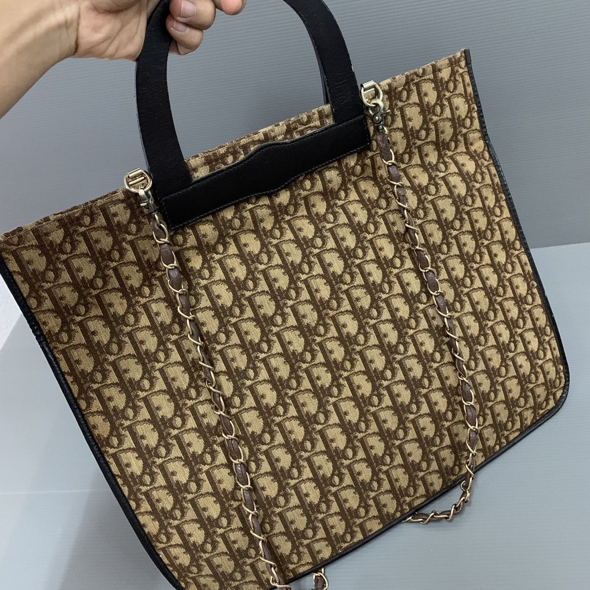 Christian Dior Monsieur Christian Dior Monogram Shoping Tote Bag Size ONE SIZE - 6 Thumbnail