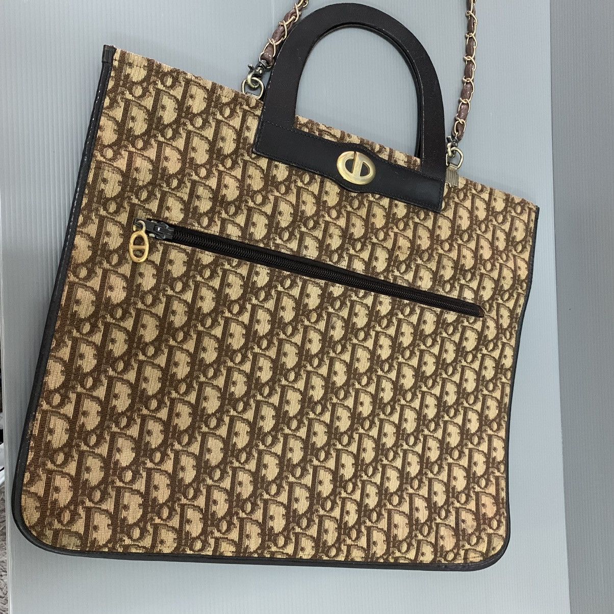 Christian Dior Monsieur Christian Dior Monogram Shoping Tote Bag Size ONE SIZE - 4 Thumbnail