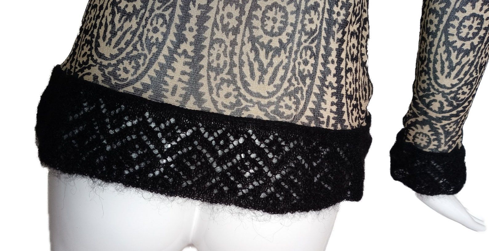 Jean Paul Gaultier Jean Paul Gaultier Paisley Mesh Vintage 90s 80s Runway Top Size M / US 6-8 / IT 42-44 - 2 Thumbnail