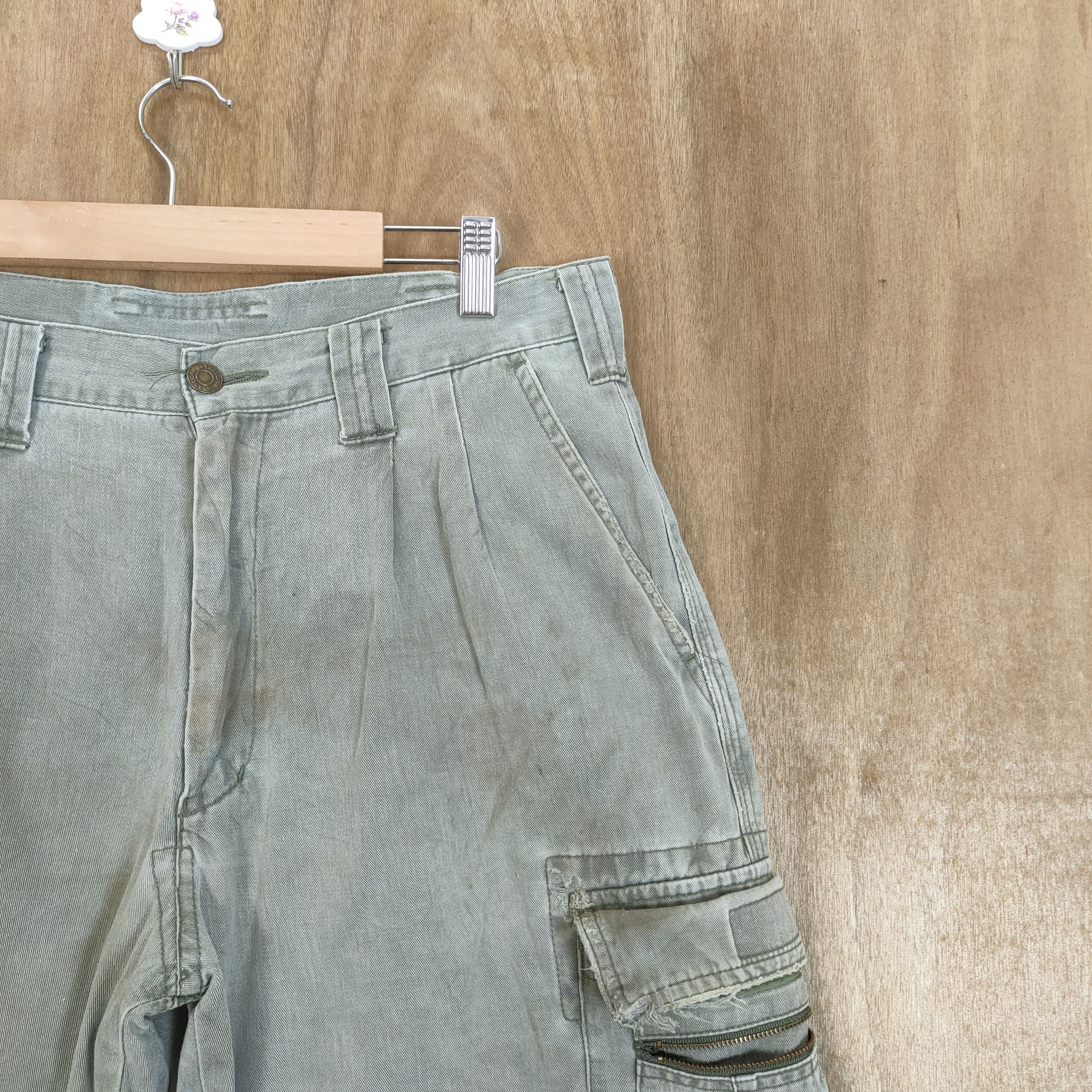 Japanese Brand GRANCISCO FADED DISTRESSED CARGO PANTS Size US 30 / EU 46 - 6 Thumbnail