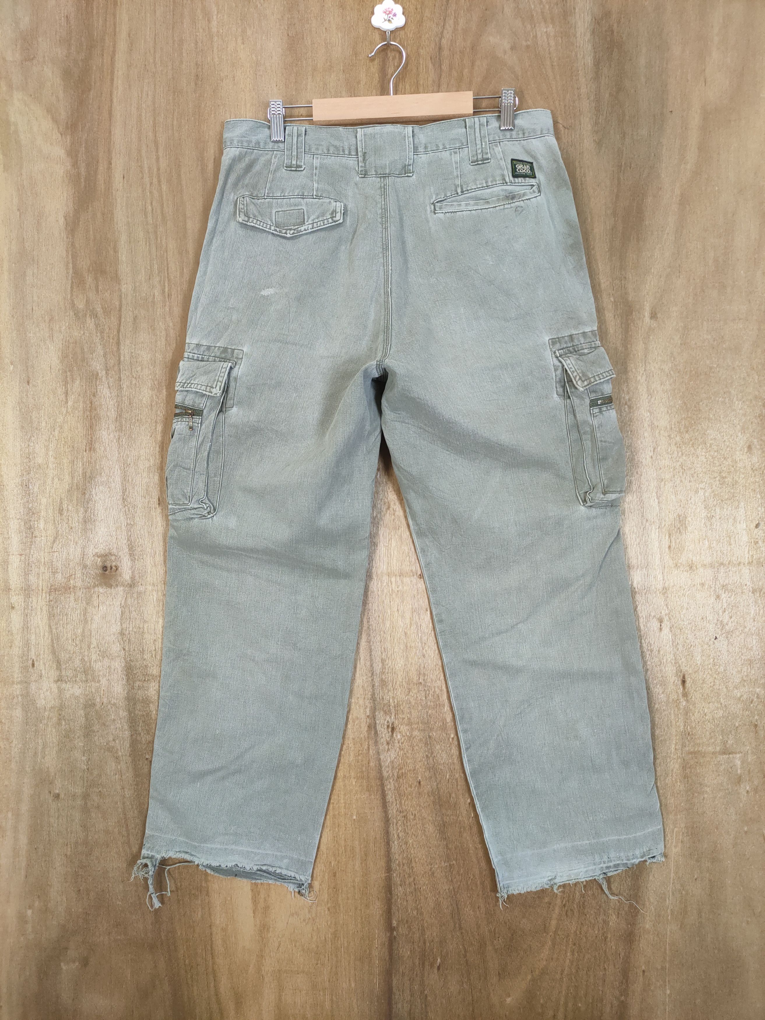 Japanese Brand GRANCISCO FADED DISTRESSED CARGO PANTS Size US 30 / EU 46 - 9 Thumbnail
