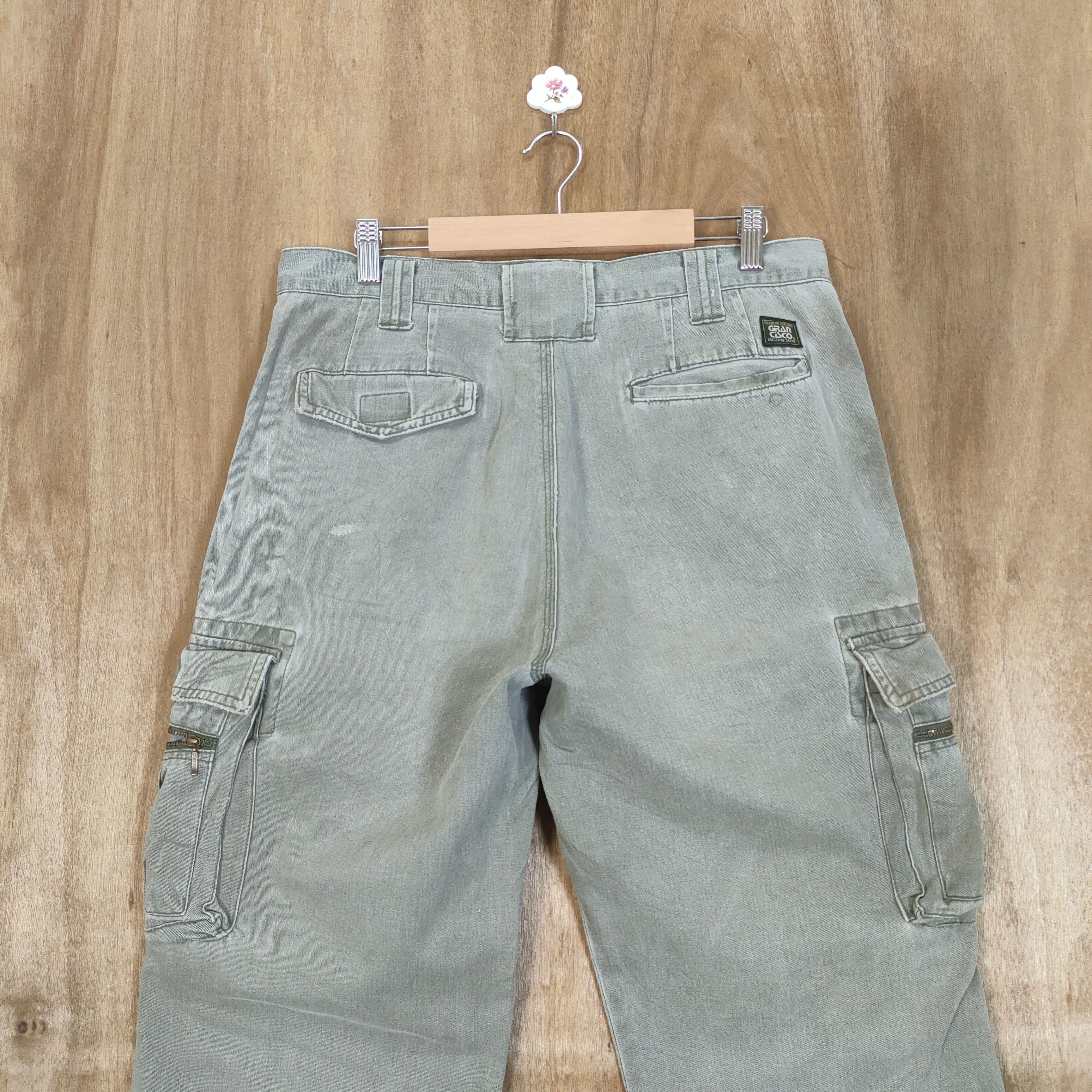 Japanese Brand GRANCISCO FADED DISTRESSED CARGO PANTS Size US 30 / EU 46 - 10 Thumbnail