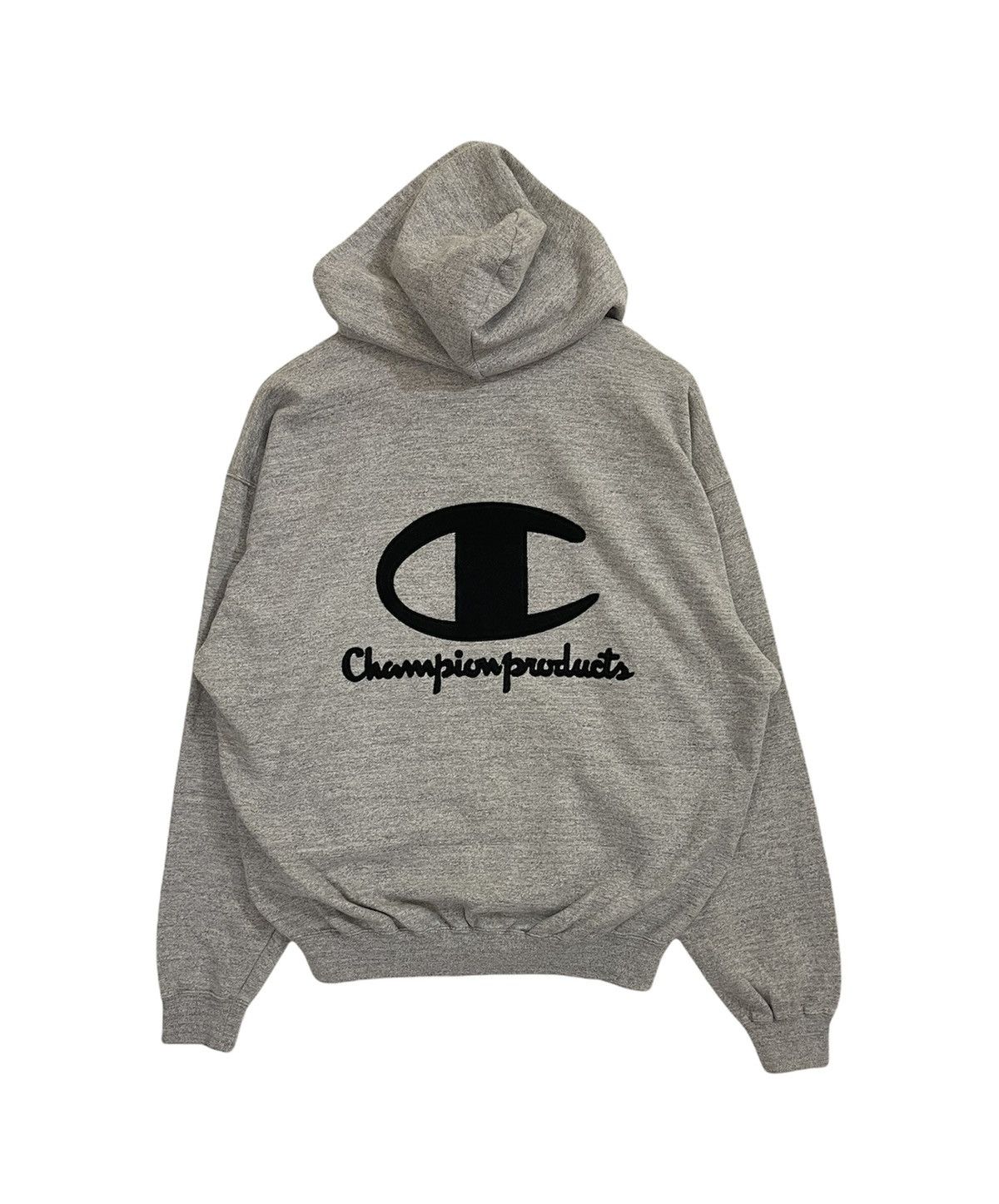 image of Champion Product Usa Hoodies Embroidered Logo in Grey, Men's (Size Large)