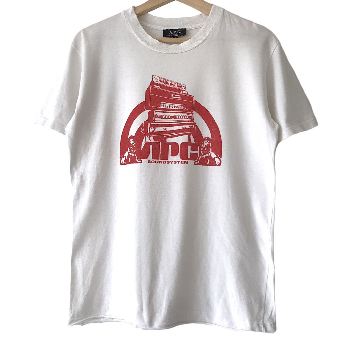 Authentic A.P.C Paris Soundsystem Worn Out White Tee