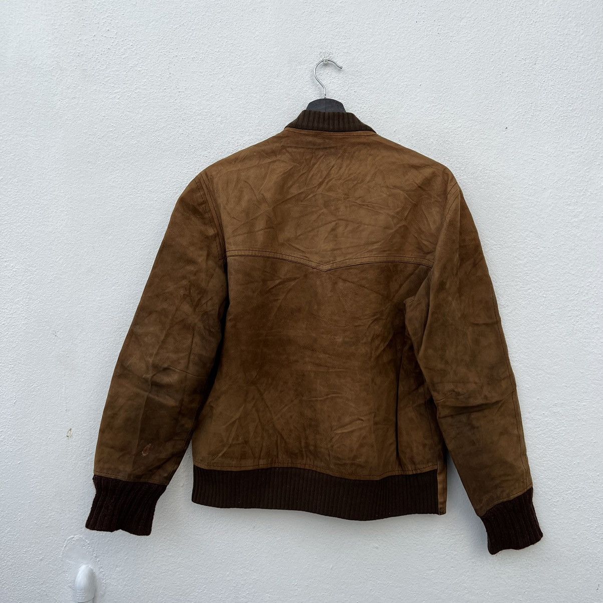 Japanese Brand VINTAGE GENUINE LEATHER JACKET PARACHUTE RIDER BIKER Size US M / EU 48-50 / 2 - 7 Thumbnail