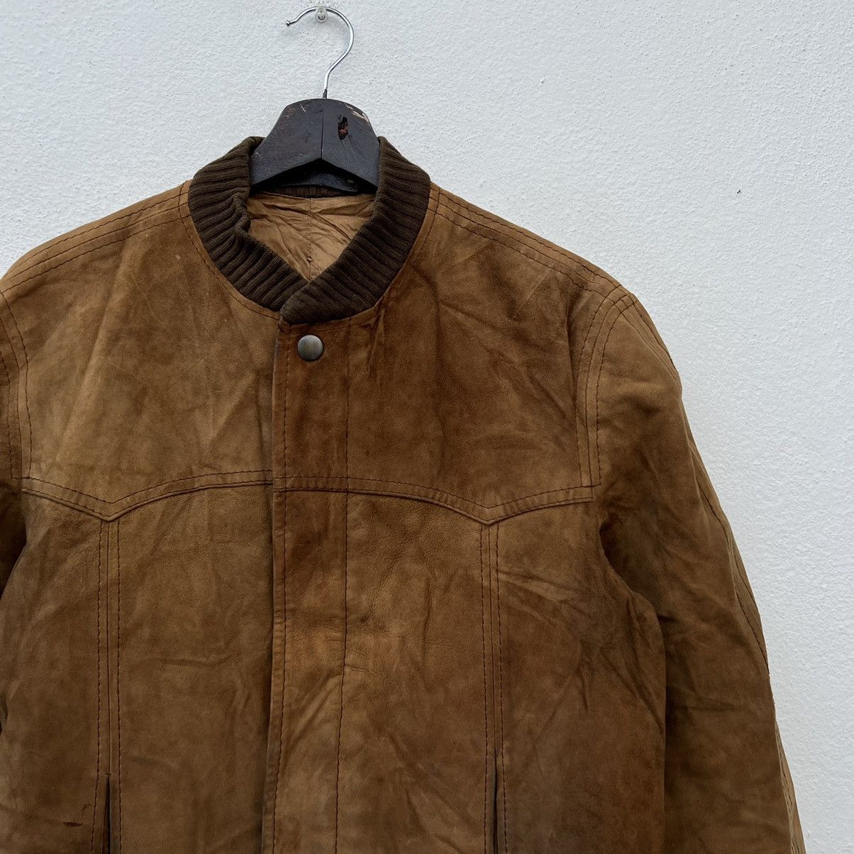 Japanese Brand VINTAGE GENUINE LEATHER JACKET PARACHUTE RIDER BIKER Size US M / EU 48-50 / 2 - 5 Thumbnail
