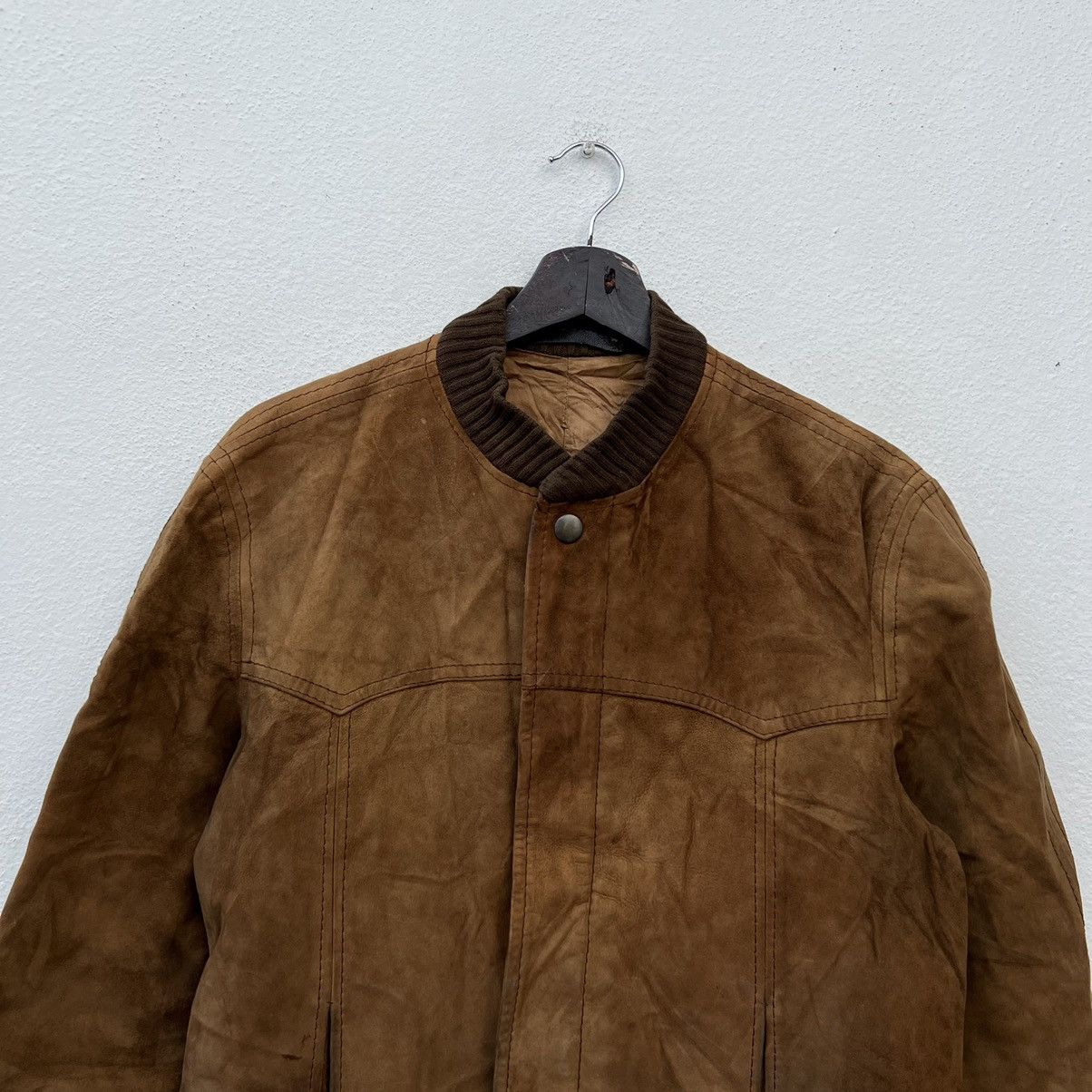 Japanese Brand VINTAGE GENUINE LEATHER JACKET PARACHUTE RIDER BIKER Size US M / EU 48-50 / 2 - 3 Thumbnail