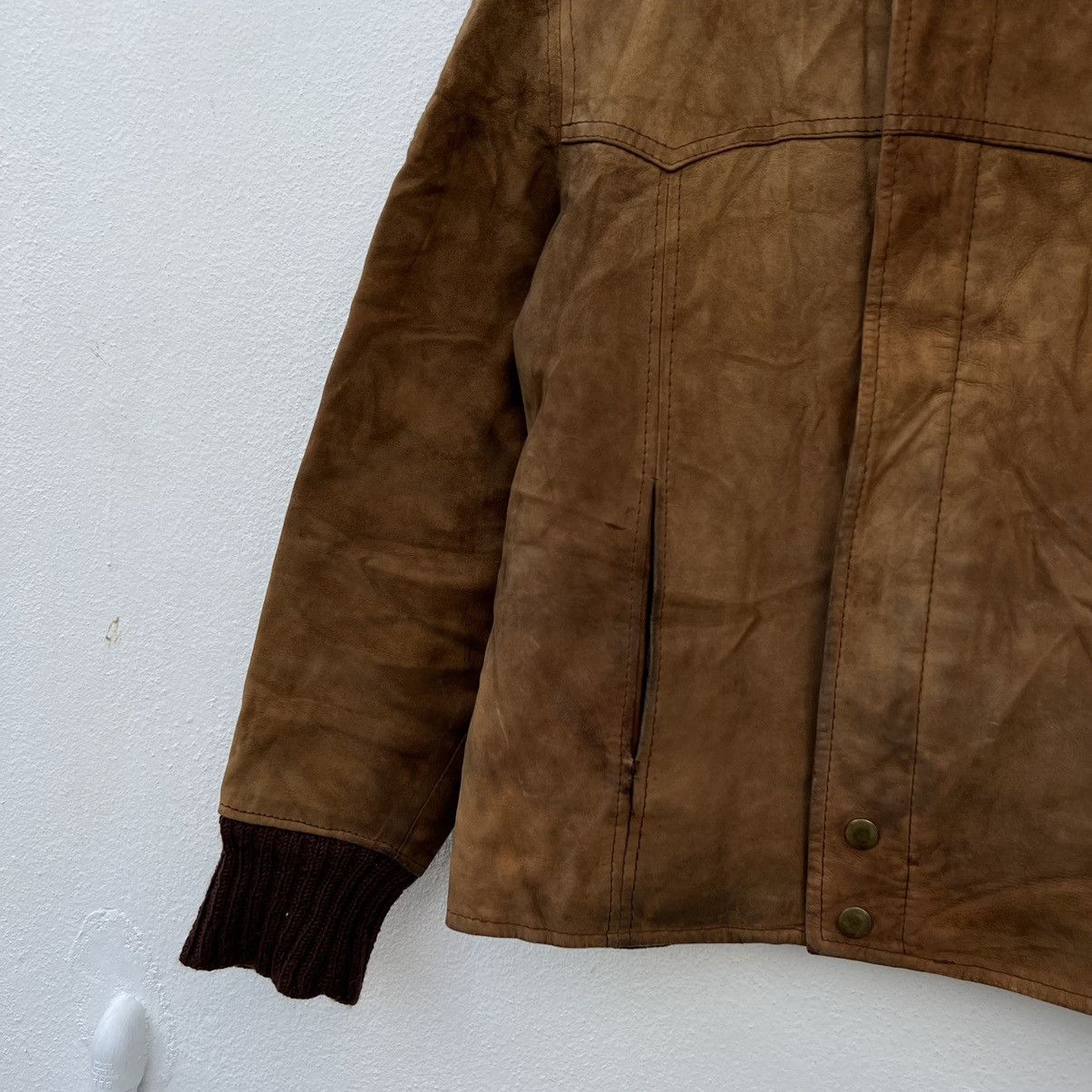 Japanese Brand VINTAGE GENUINE LEATHER JACKET PARACHUTE RIDER BIKER Size US M / EU 48-50 / 2 - 4 Thumbnail