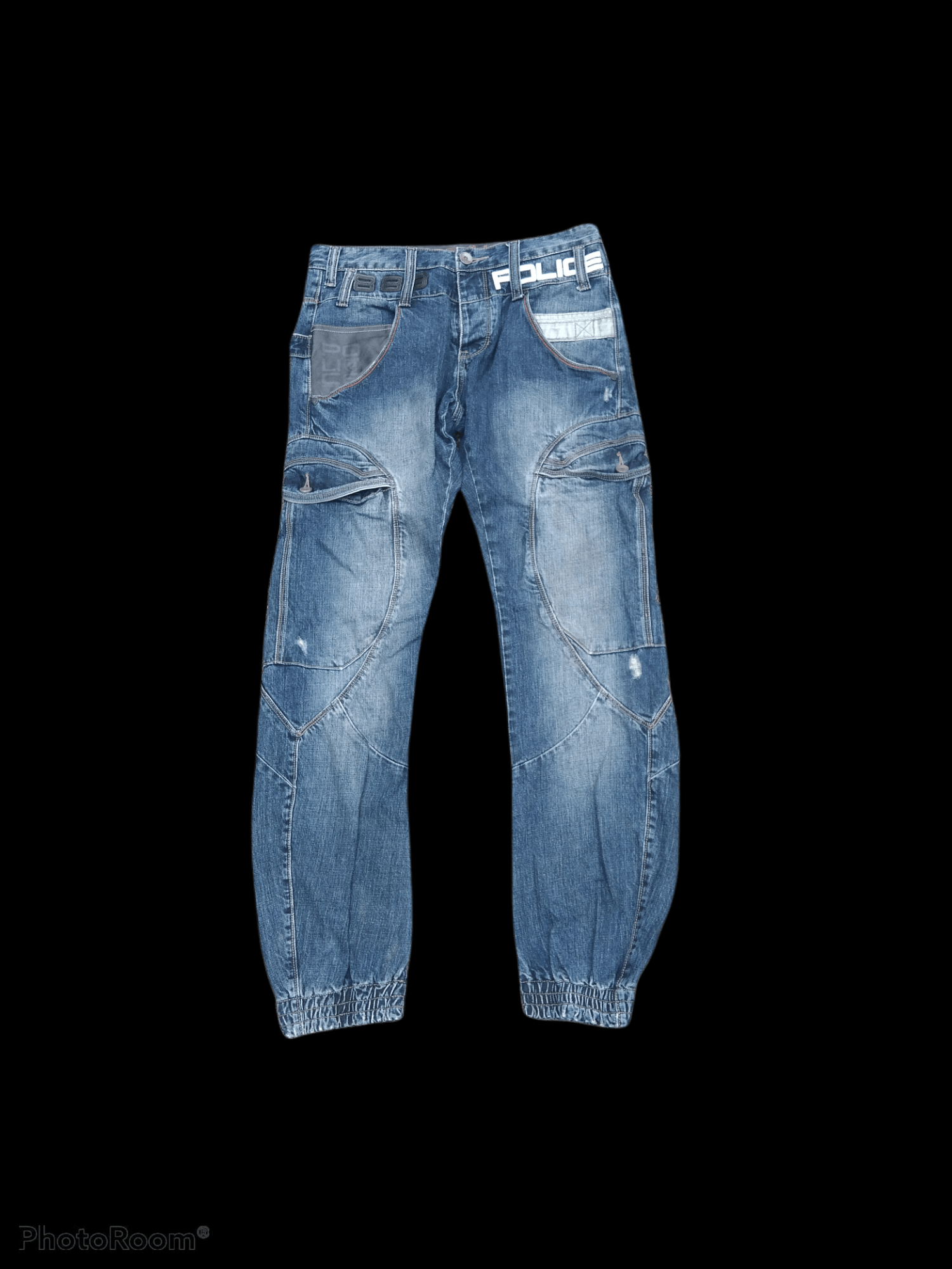 image of Distressed Denim x Hype Distressed Rebuild Multipocket Police in Blue Distressed (Size 33)