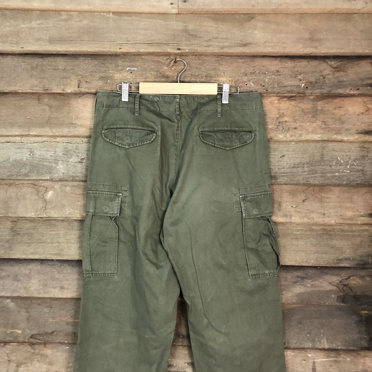 Japanese Brand DL Uniqlo Green Cargo faded Multipocket Pants #1943 Size US 32 / EU 48 - 12 Thumbnail