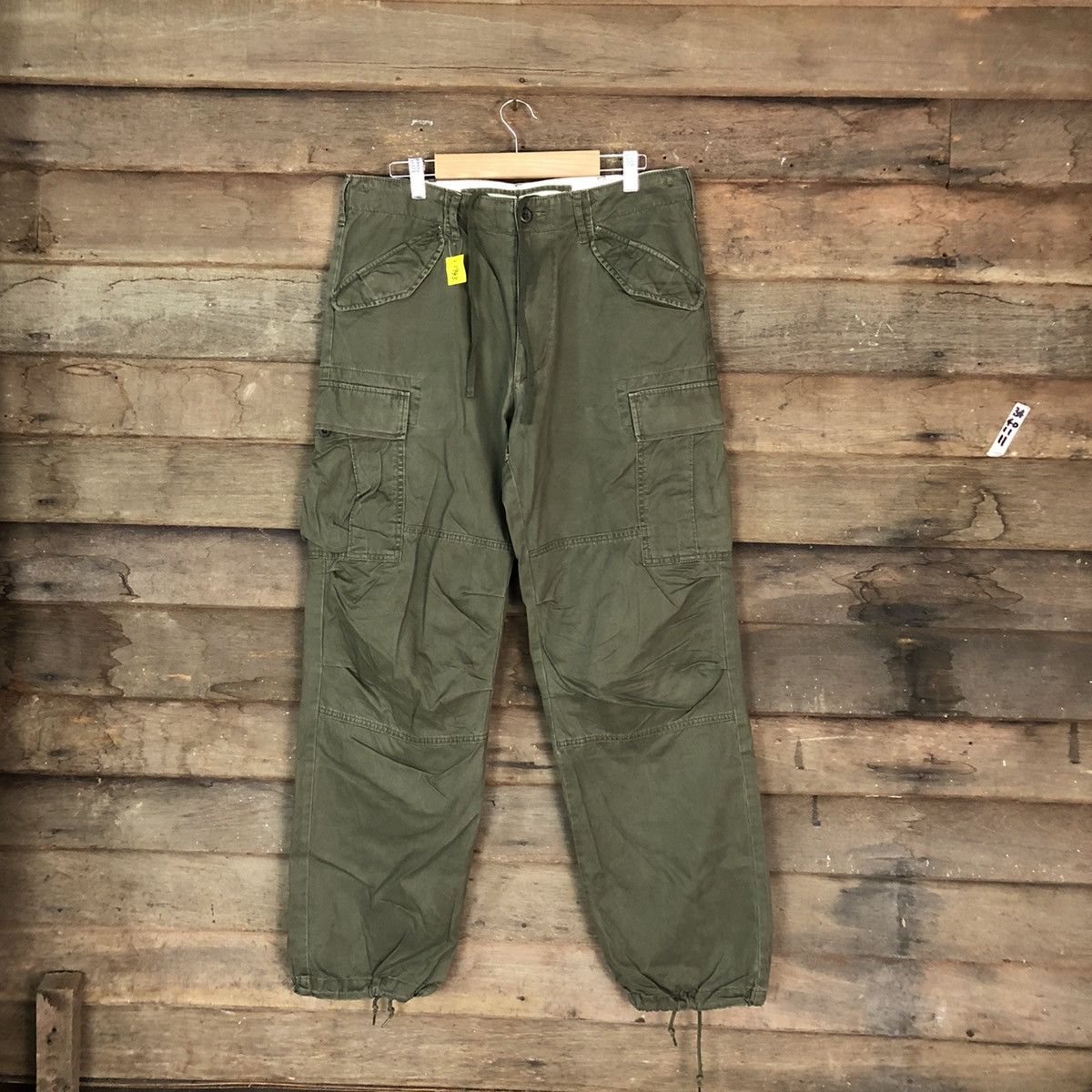 Japanese Brand DL Uniqlo Green Cargo faded Multipocket Pants #1943 Size US 32 / EU 48 - 1 Thumbnail