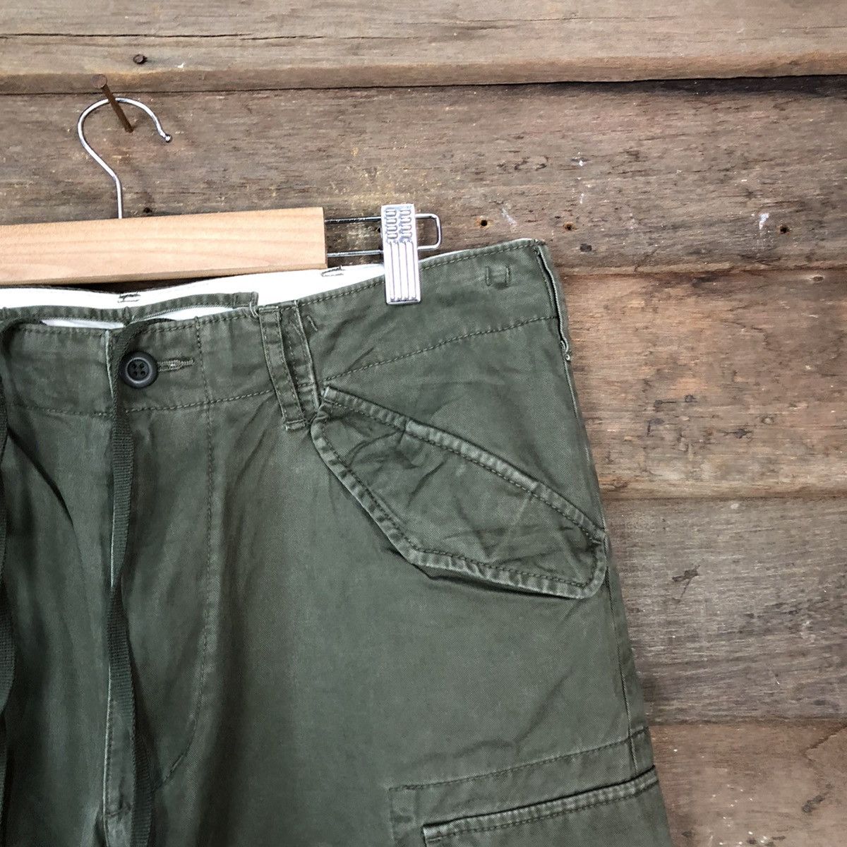 Japanese Brand DL Uniqlo Green Cargo faded Multipocket Pants #1943 Size US 32 / EU 48 - 5 Thumbnail