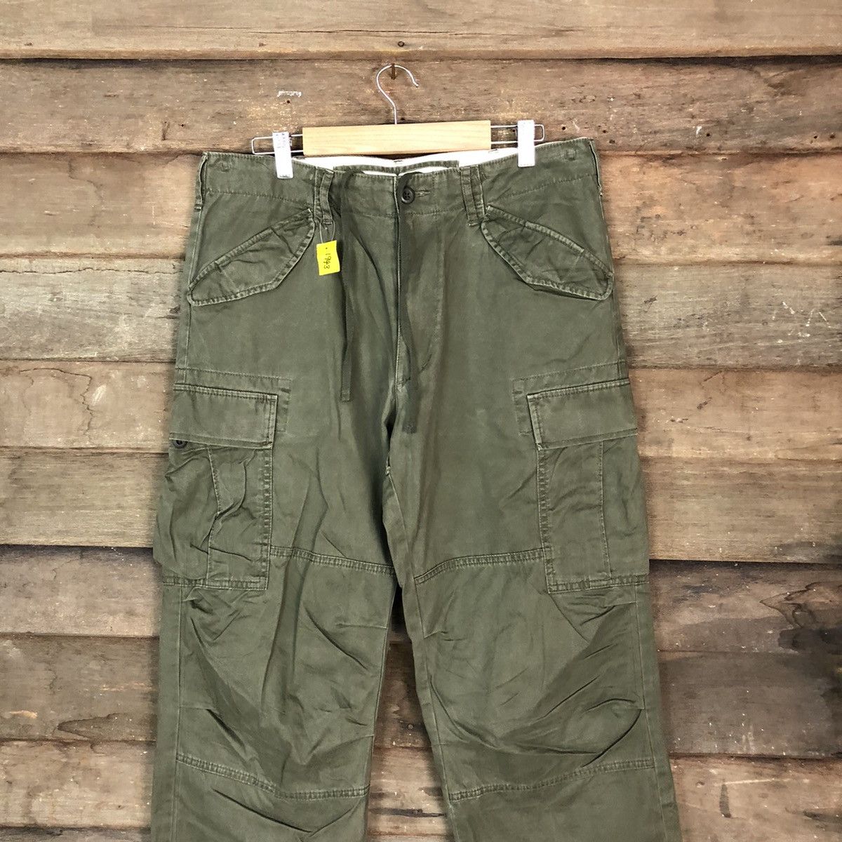 Japanese Brand DL Uniqlo Green Cargo faded Multipocket Pants #1943 Size US 32 / EU 48 - 2 Thumbnail