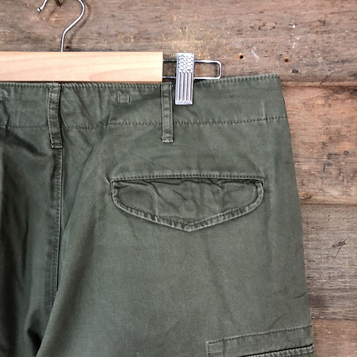 Japanese Brand DL Uniqlo Green Cargo faded Multipocket Pants #1943 Size US 32 / EU 48 - 15 Thumbnail