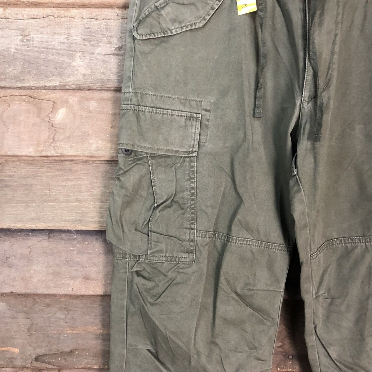 Japanese Brand DL Uniqlo Green Cargo faded Multipocket Pants #1943 Size US 32 / EU 48 - 6 Thumbnail