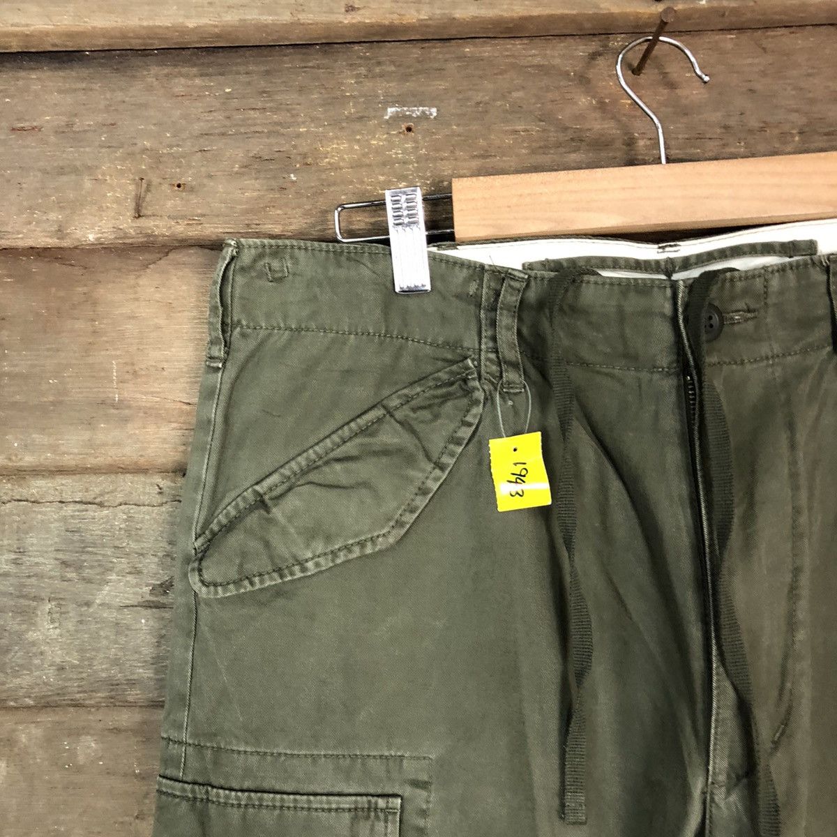 Japanese Brand DL Uniqlo Green Cargo faded Multipocket Pants #1943 Size US 32 / EU 48 - 4 Thumbnail