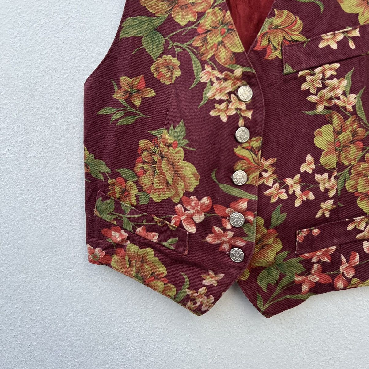 Japanese Brand VINTAGE OVERPRINT FLORAL FLOWER UTILITY VEST Size US M / EU 48-50 / 2 - 4 Thumbnail
