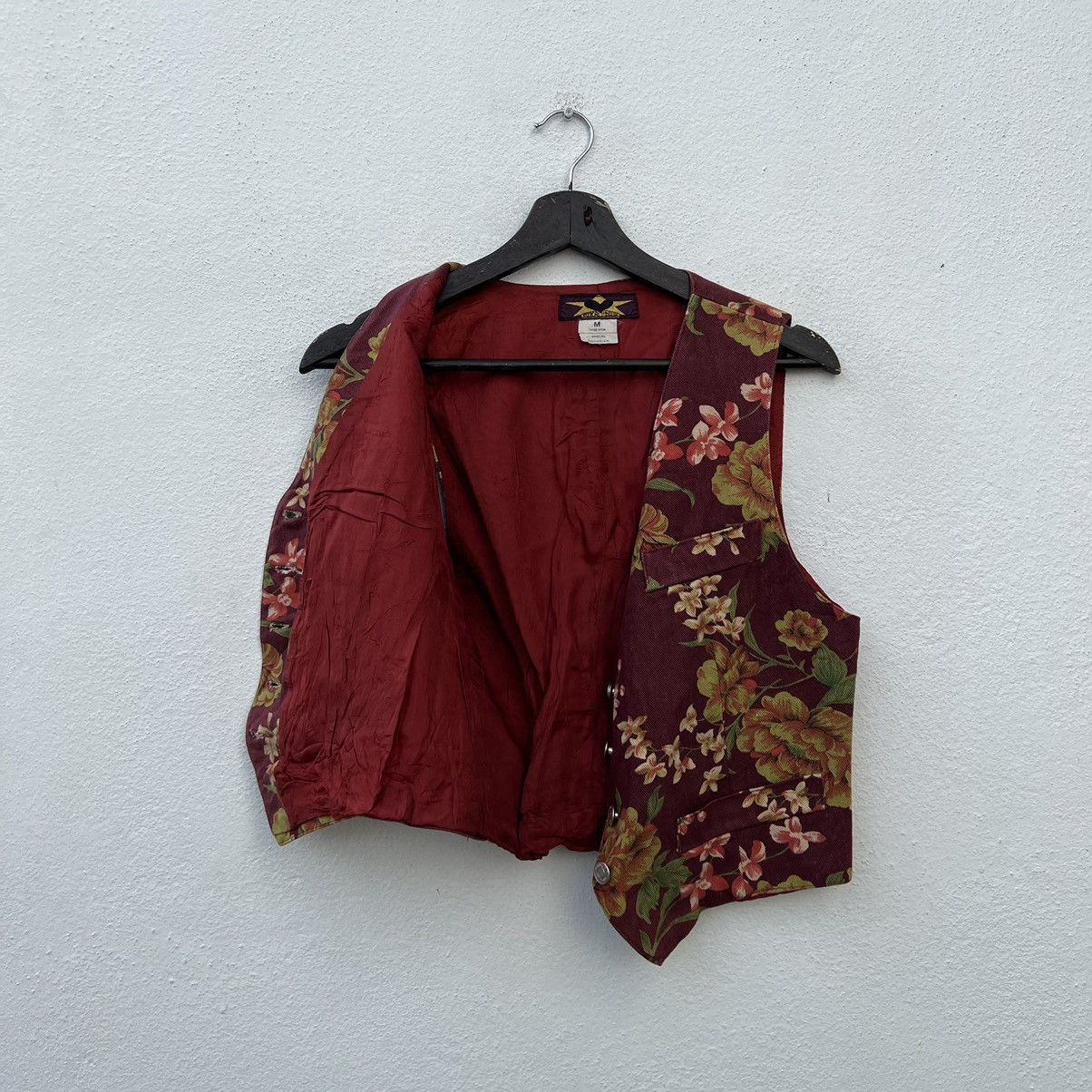 Japanese Brand VINTAGE OVERPRINT FLORAL FLOWER UTILITY VEST Size US M / EU 48-50 / 2 - 9 Thumbnail