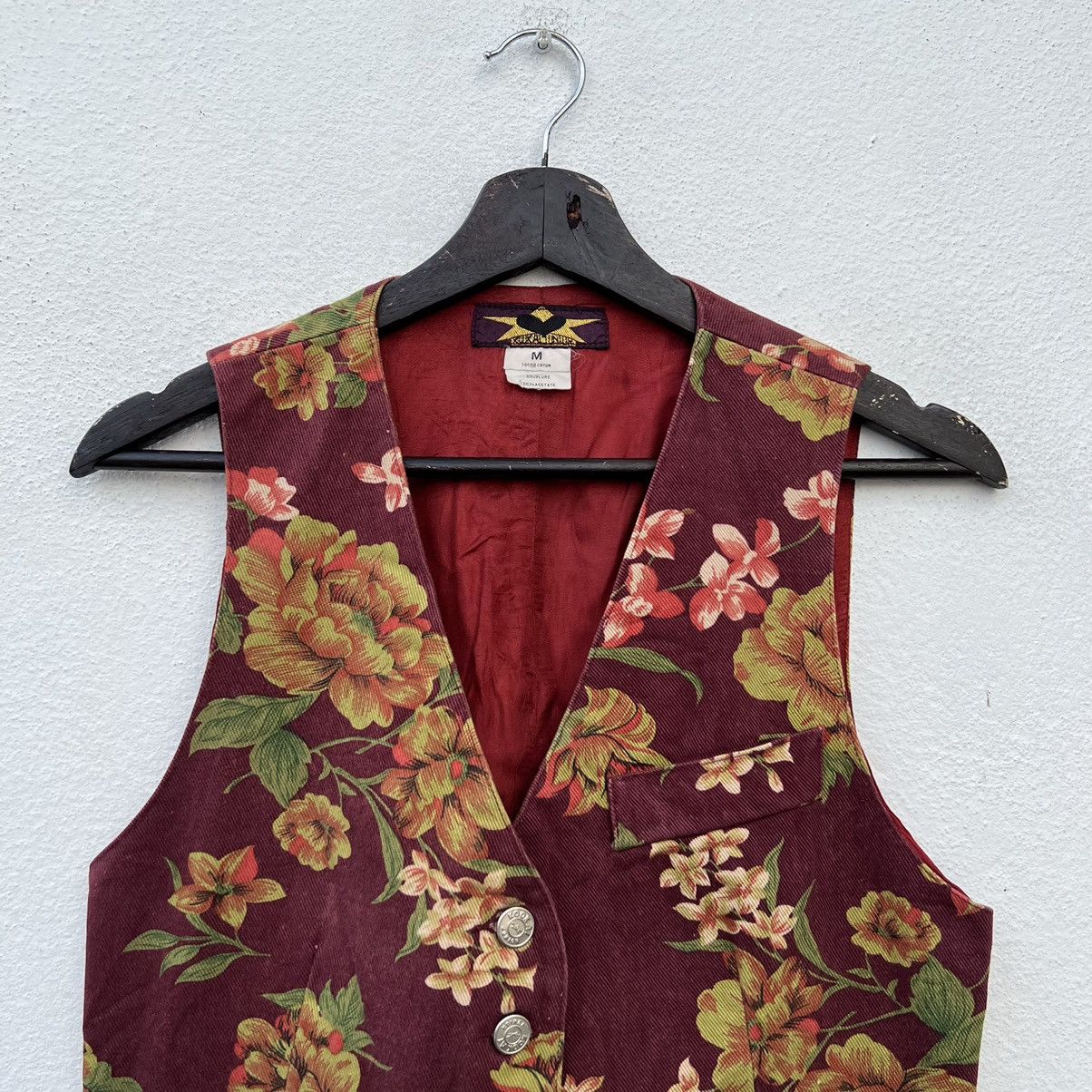 Japanese Brand VINTAGE OVERPRINT FLORAL FLOWER UTILITY VEST Size US M / EU 48-50 / 2 - 3 Thumbnail