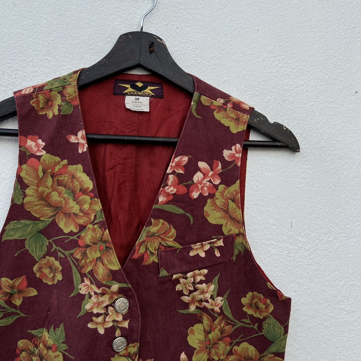 Japanese Brand VINTAGE OVERPRINT FLORAL FLOWER UTILITY VEST Size US M / EU 48-50 / 2 - 5 Thumbnail