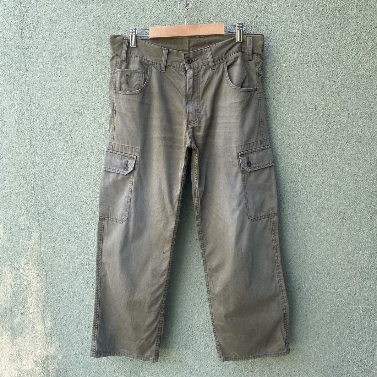 image of Numbers 7 Pocket Vintage Back Number Tactical Cargo Pants W32 in Grey No Color, Men's