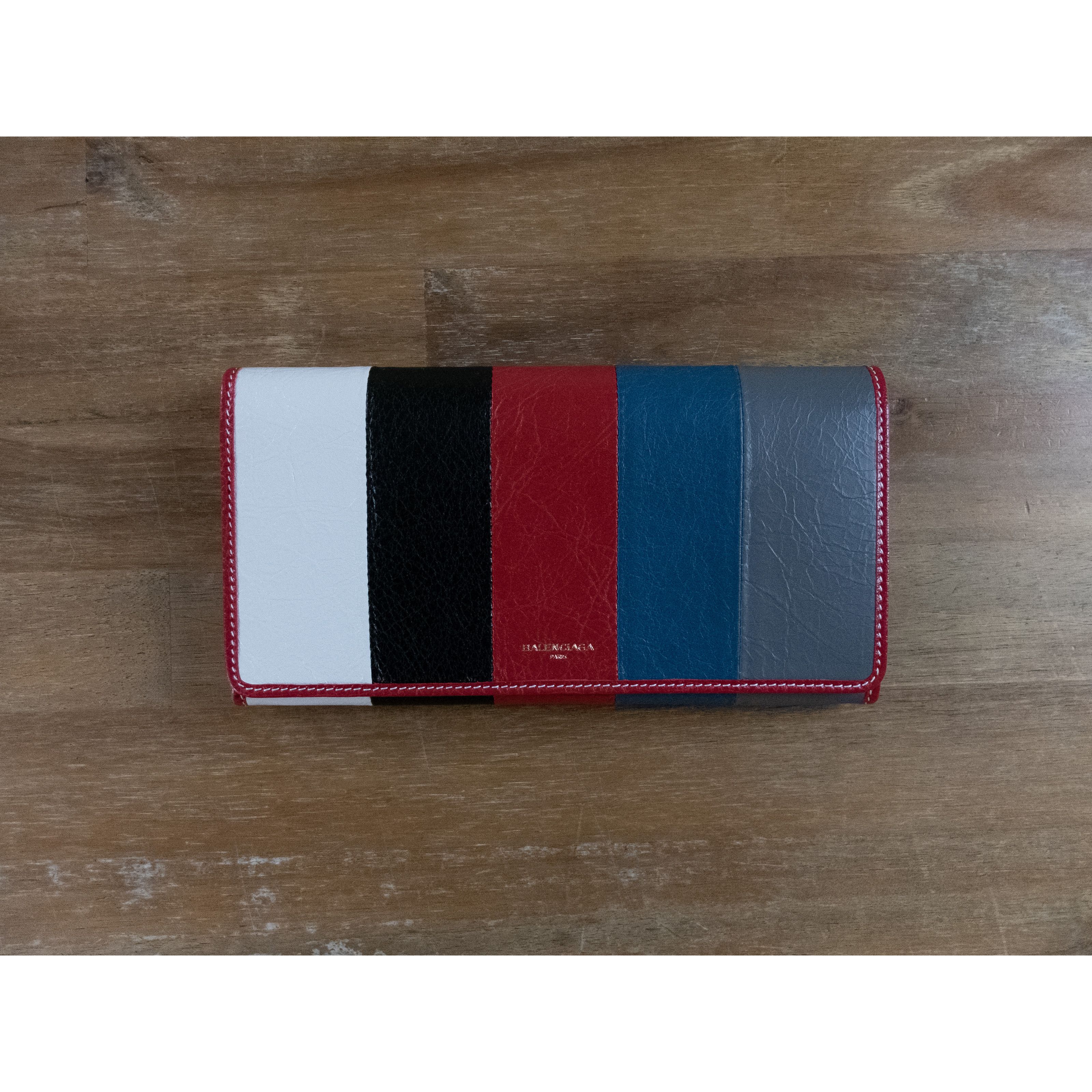 Balenciaga BALENCIAGA Bazar striped foldover snap continental wallet Size ONE SIZE - 1 Thumbnail