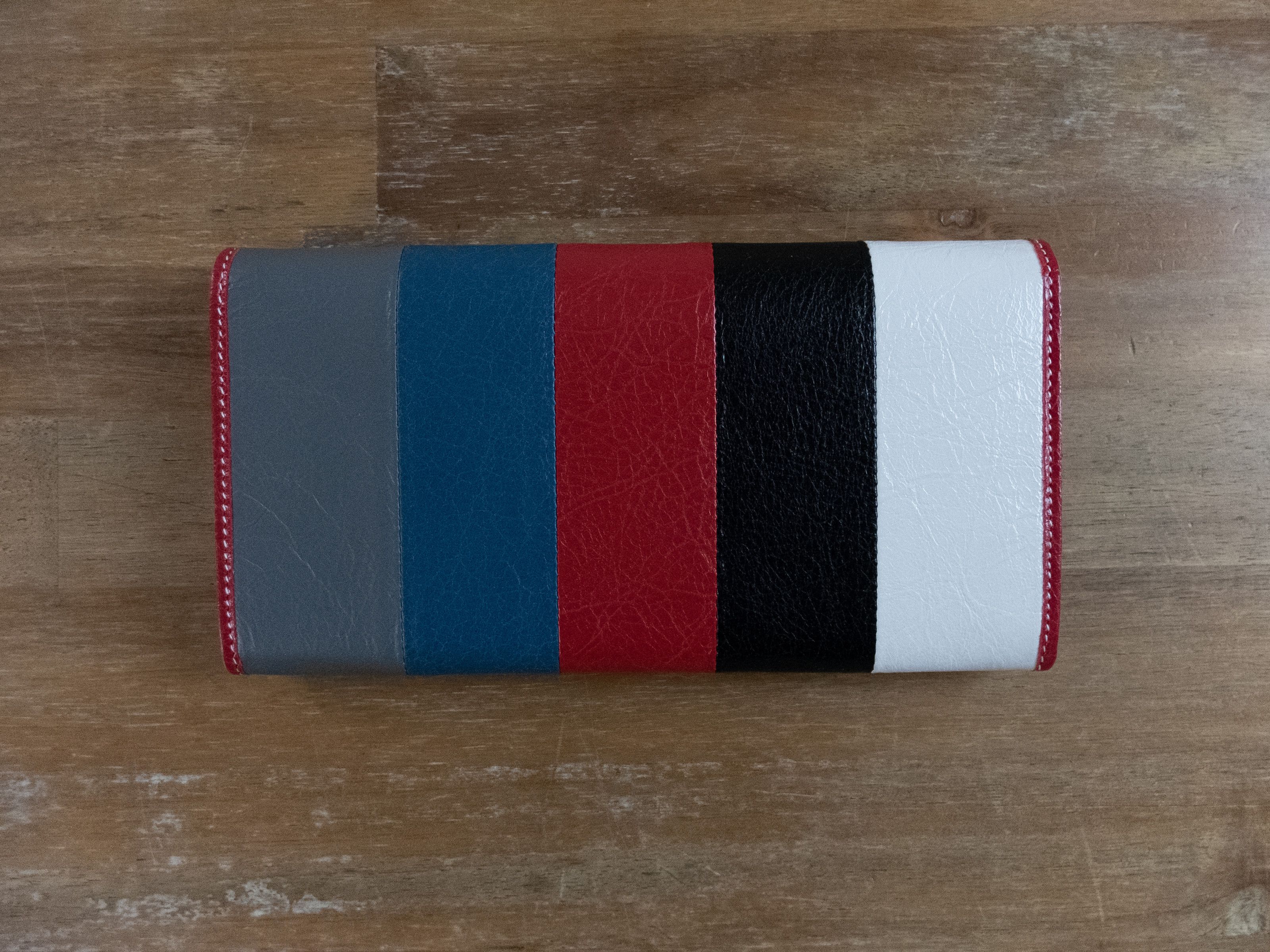 Balenciaga BALENCIAGA Bazar striped foldover snap continental wallet Size ONE SIZE - 3 Thumbnail