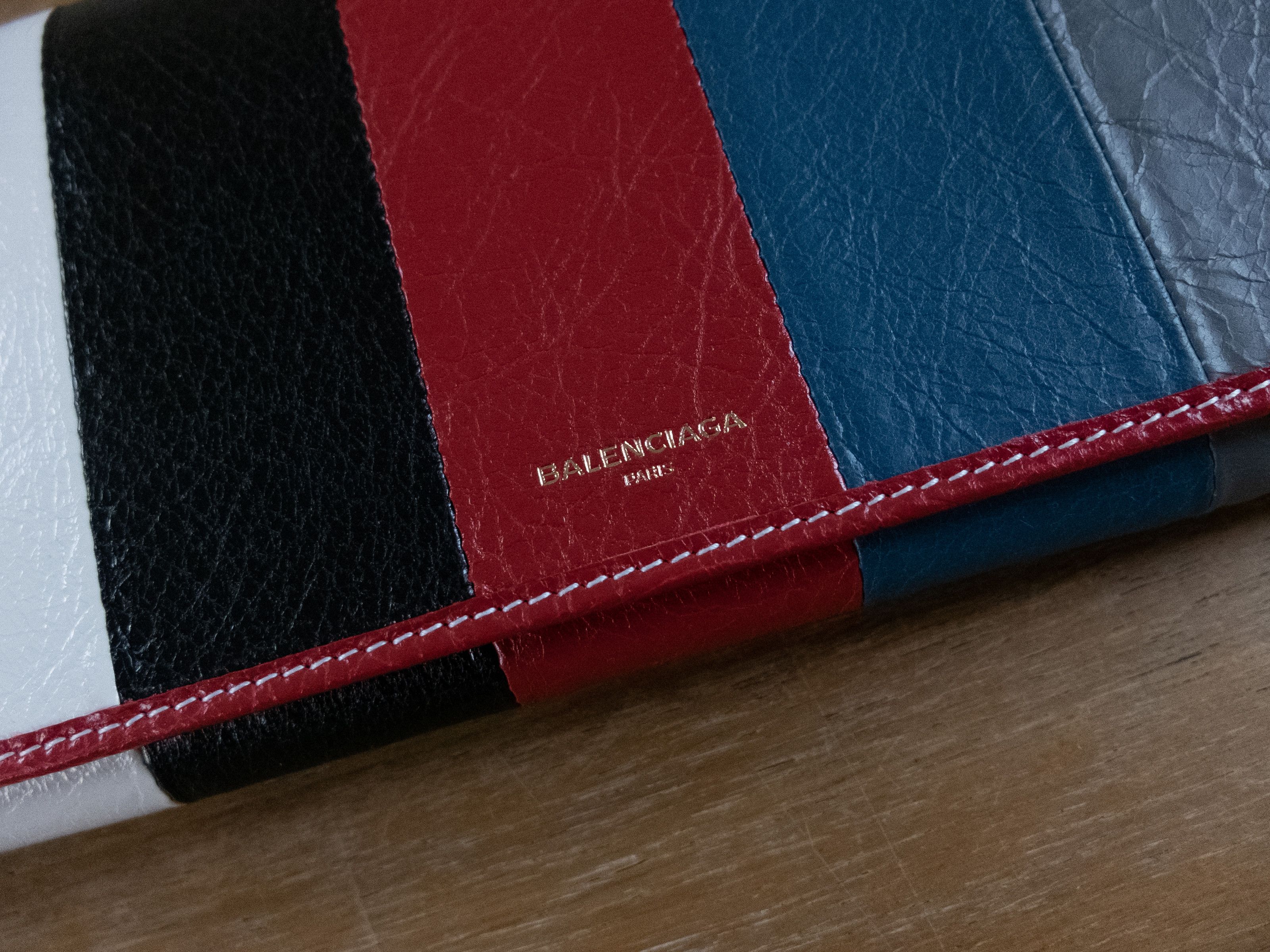 Balenciaga BALENCIAGA Bazar striped foldover snap continental wallet Size ONE SIZE - 2 Thumbnail