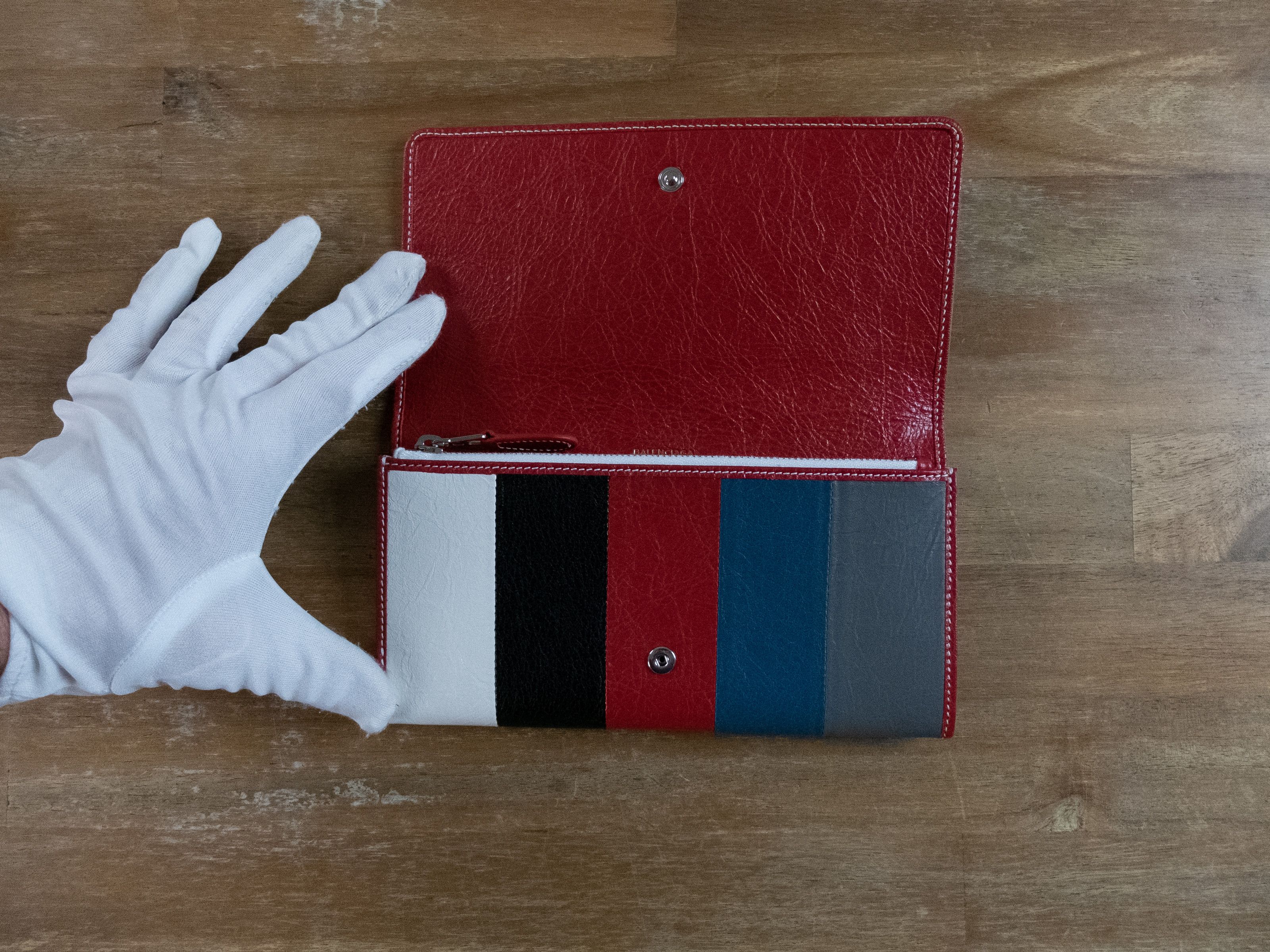 Balenciaga BALENCIAGA Bazar striped foldover snap continental wallet Size ONE SIZE - 5 Thumbnail