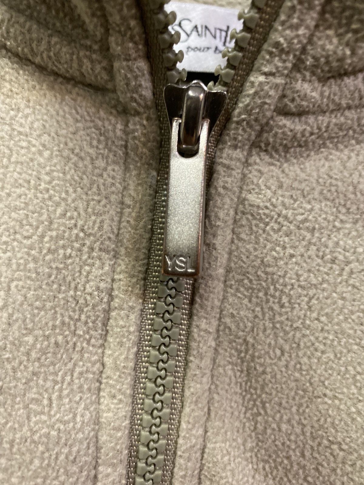 Yves Saint Laurent Fleece Beige YSL Sweatshirt 1/4 Quarter Zip Big Logo Vintage Size US XL / EU 56 / 4 - 5 Thumbnail