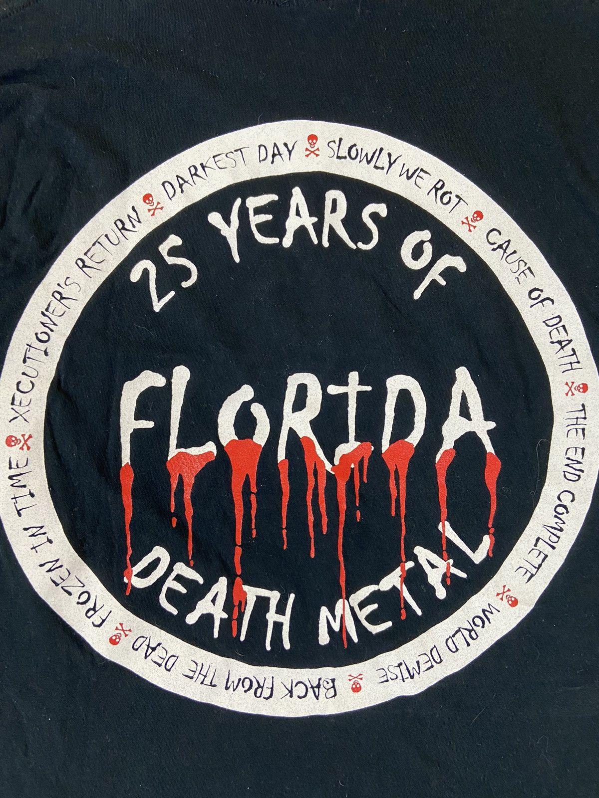Band Tees × Vintage VINTAGE OBITUARY CAUSE OF DEATH DOUBLE SIDE PRINT TEE SHIRT Size US L / EU 52-54 / 3 - 8 Thumbnail