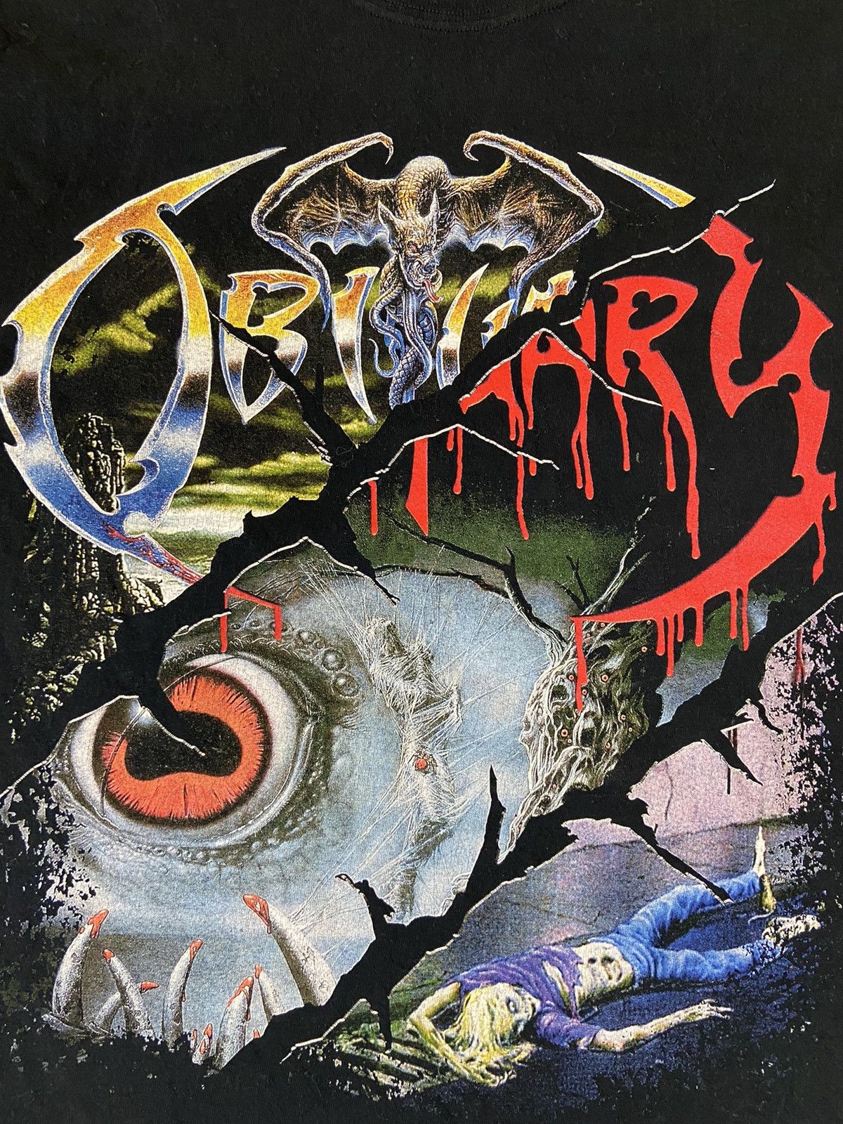 Band Tees × Vintage VINTAGE OBITUARY CAUSE OF DEATH DOUBLE SIDE PRINT TEE SHIRT Size US L / EU 52-54 / 3 - 3 Thumbnail