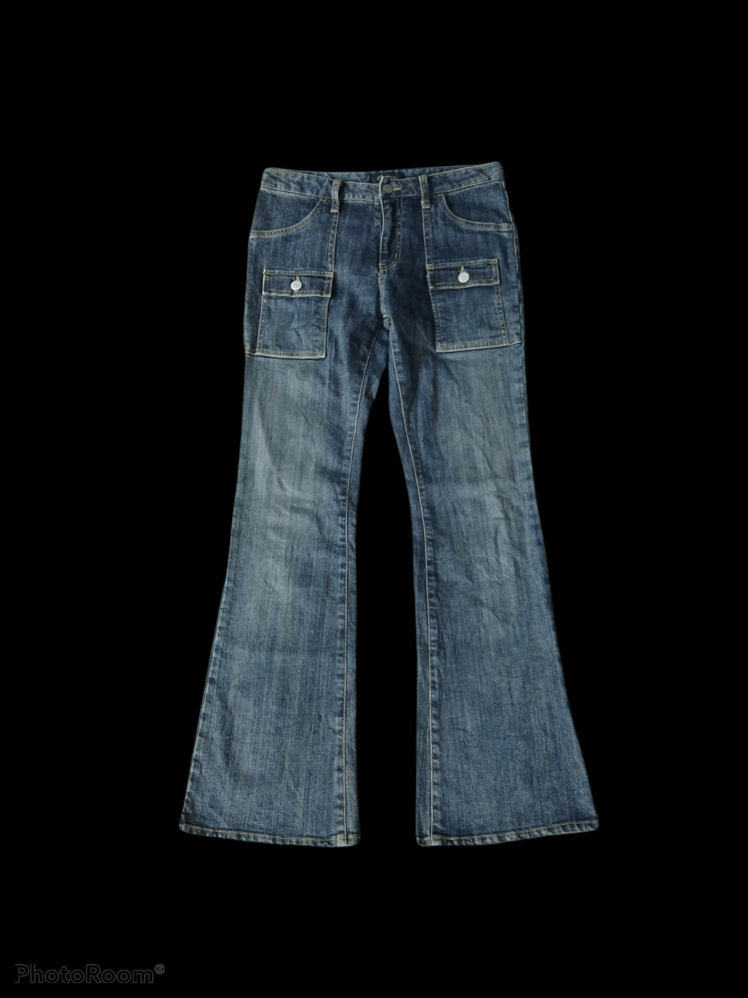 image of Distressed Denim Flarefront Pocket Oririn Denim Pants in Blue Distressed, Men's (Size 29)