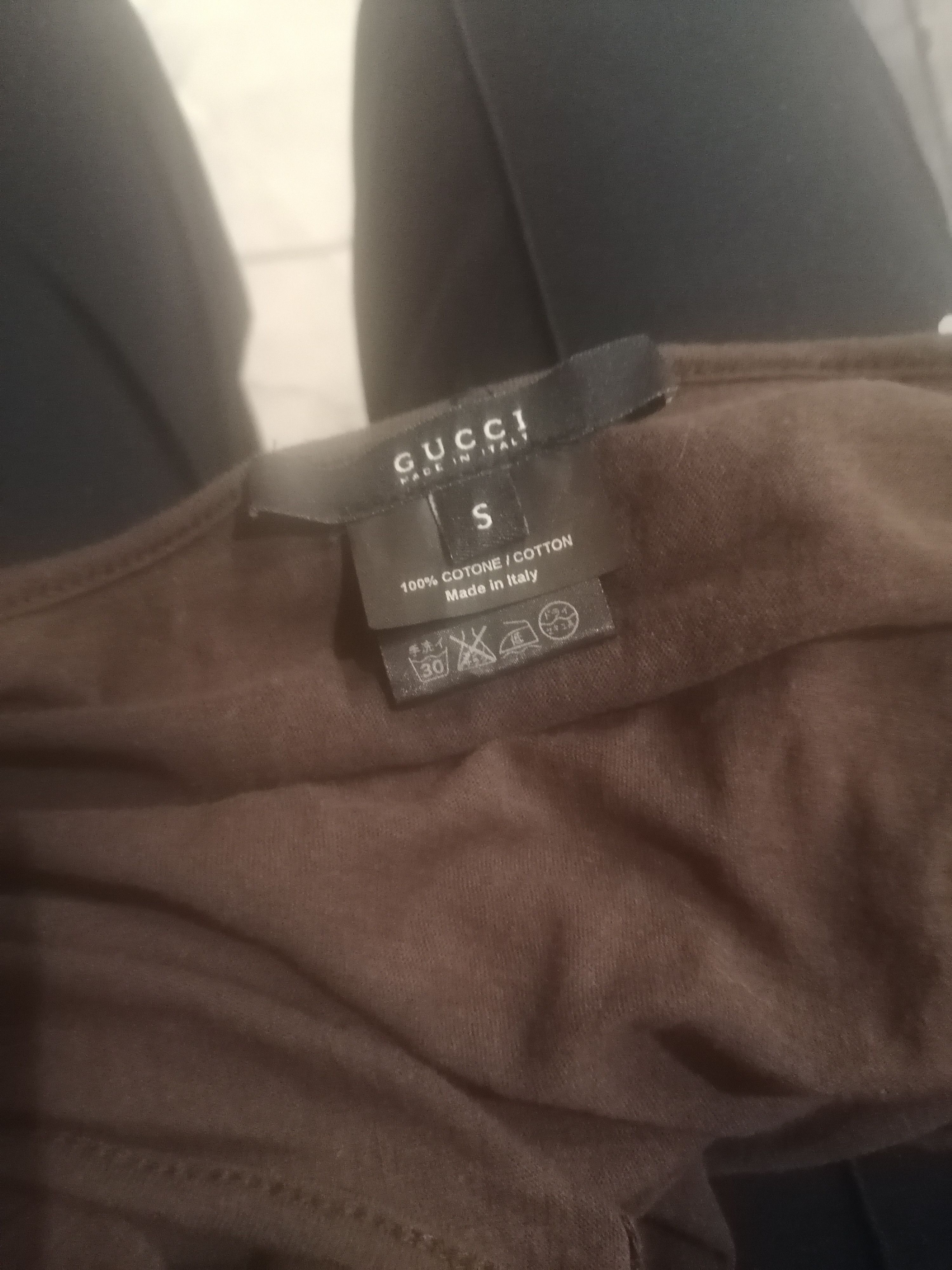 Gucci R32 Gucci brown v neck tee S women made in italy Size ONE SIZE - 5 Thumbnail
