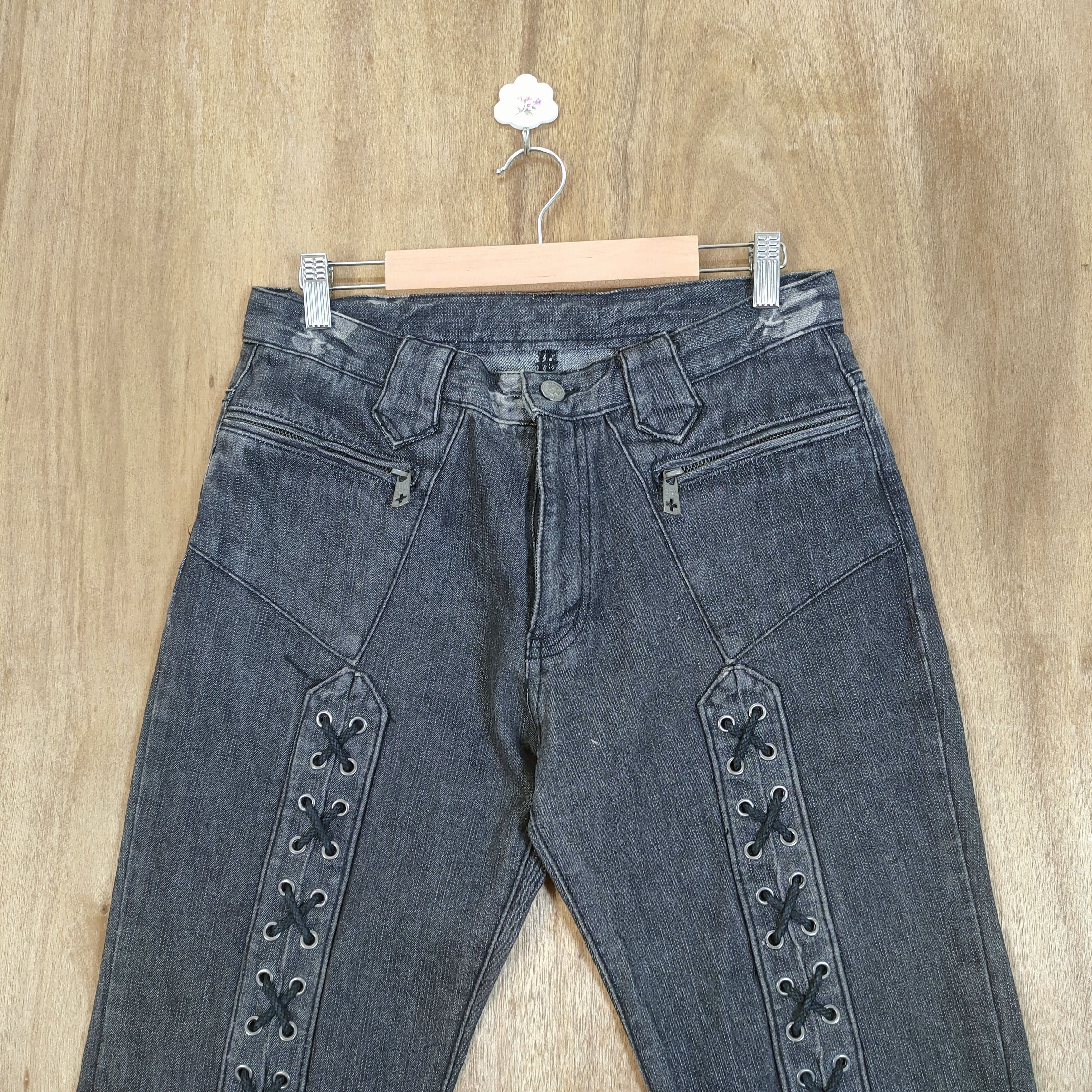 Japanese Brand VINTAGE BERHING SHO BONDAGE FLARE PANTS Size US 30 / EU 46 - 2 Thumbnail