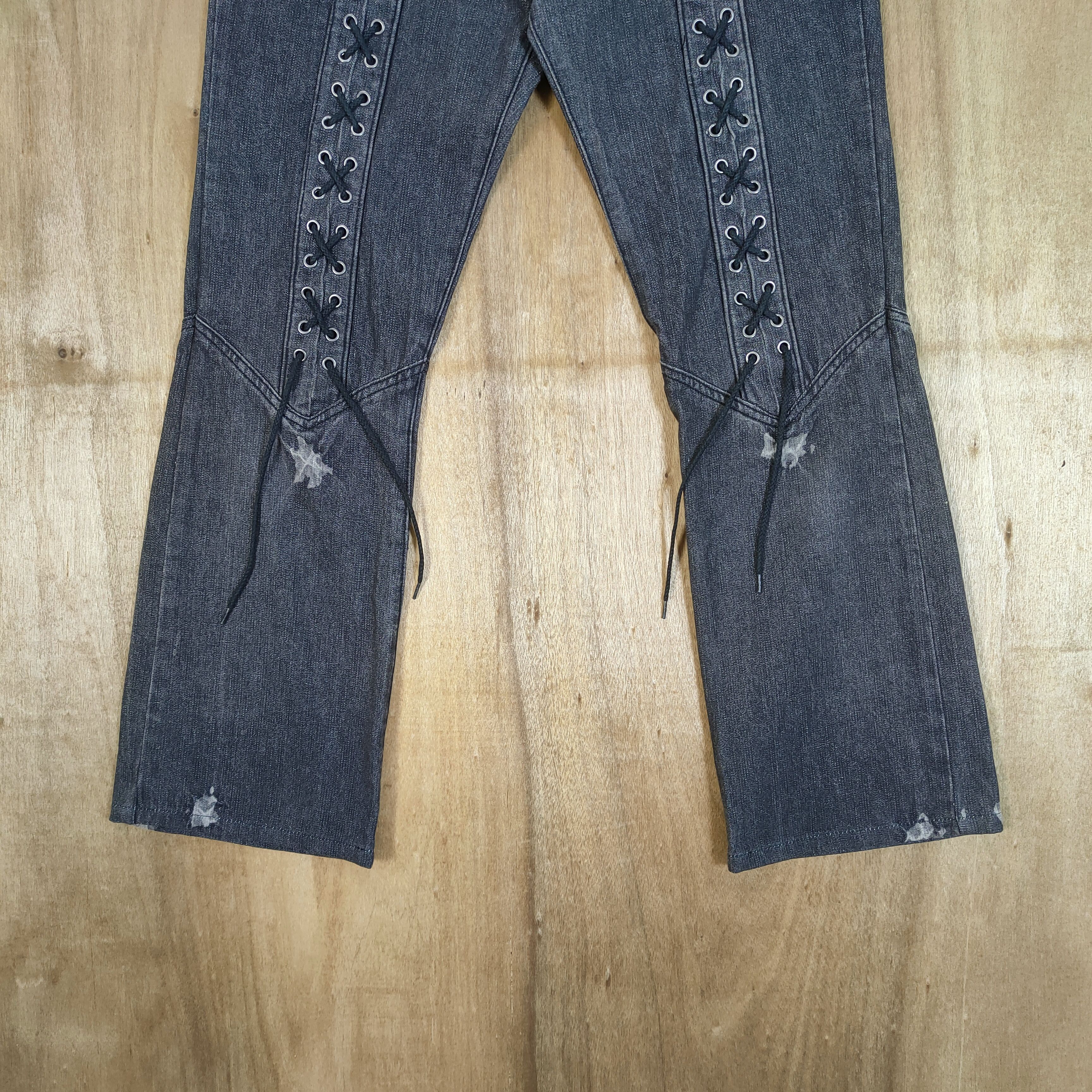 Japanese Brand VINTAGE BERHING SHO BONDAGE FLARE PANTS Size US 30 / EU 46 - 3 Thumbnail