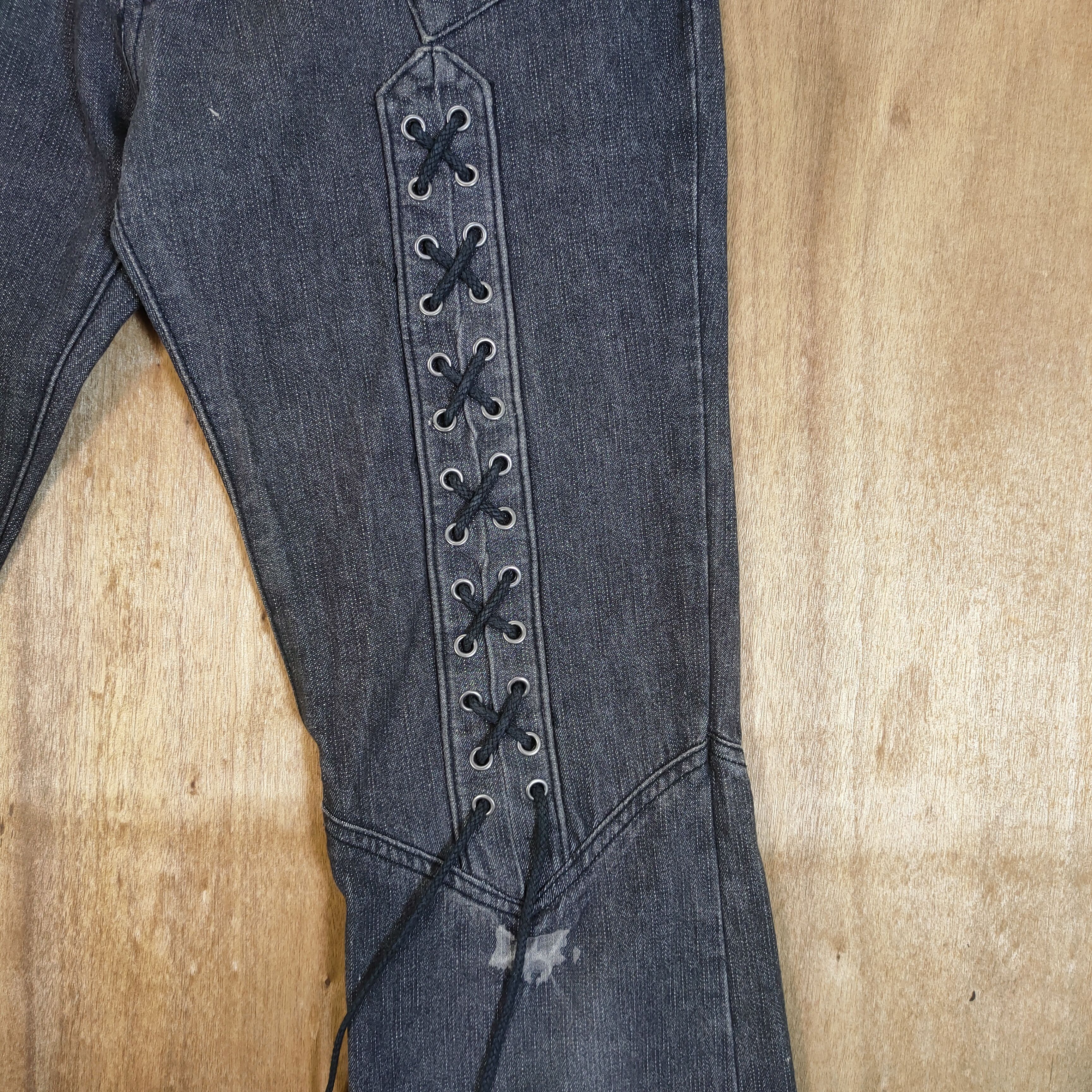 Japanese Brand VINTAGE BERHING SHO BONDAGE FLARE PANTS Size US 30 / EU 46 - 6 Thumbnail